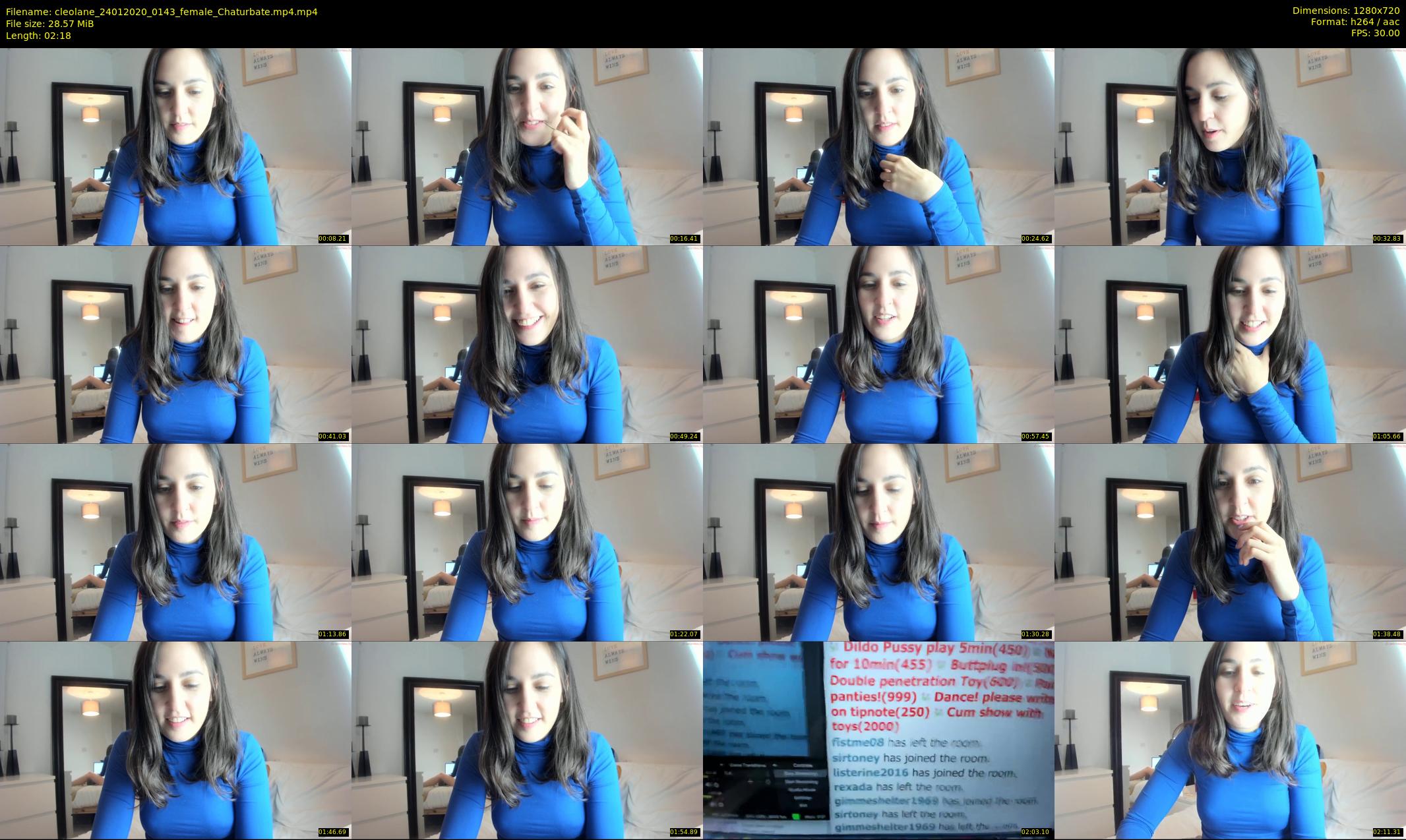cleolane — 3 minute Chaturbate female cam show recording, 720p, Jan 24, 2020