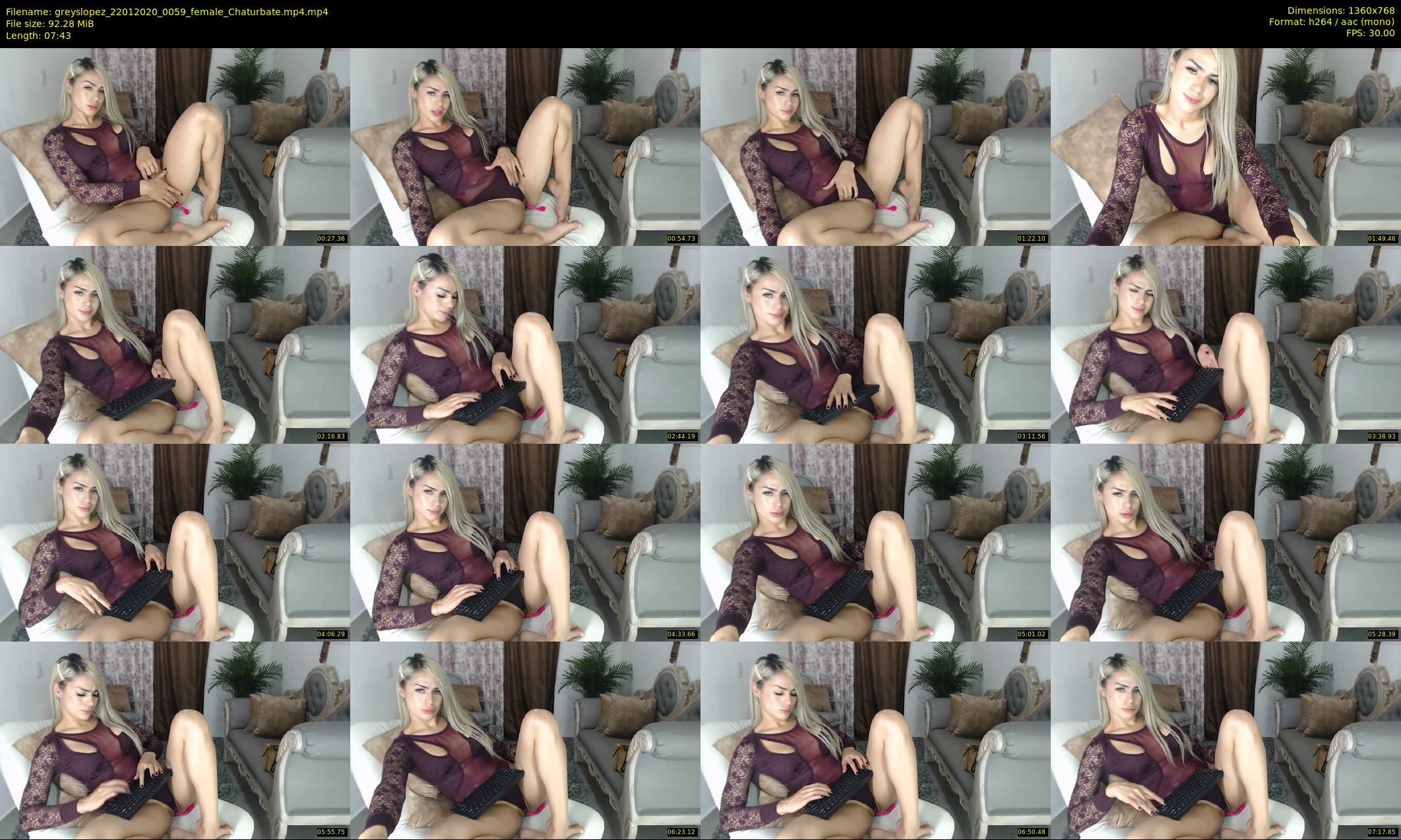 greyslopez — 8 minute Chaturbate female cam show recording, 720p, Jan 22, 2020