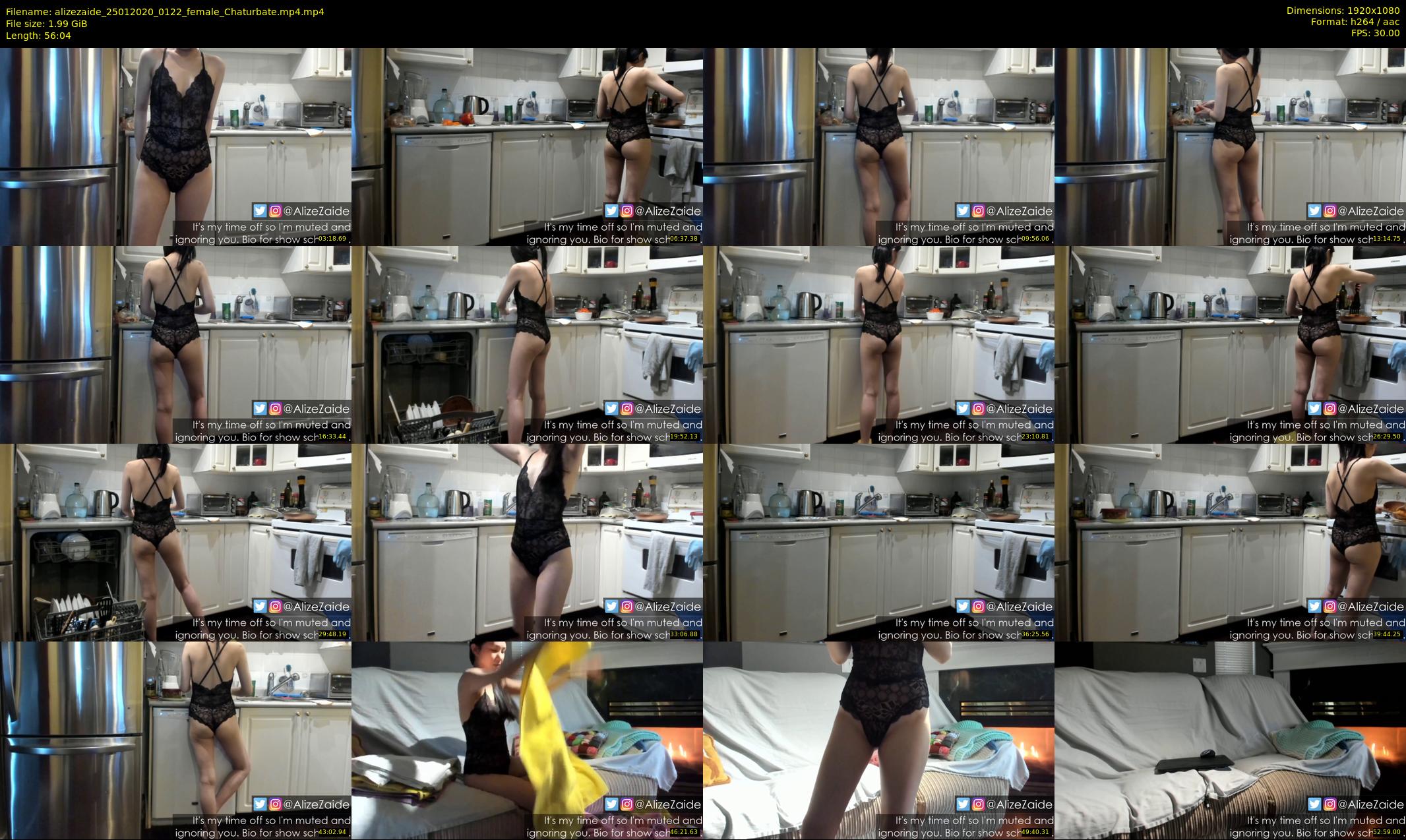 alizezaide — 57 minute Chaturbate female cam show recording, 1080p, Jan 25, 2020