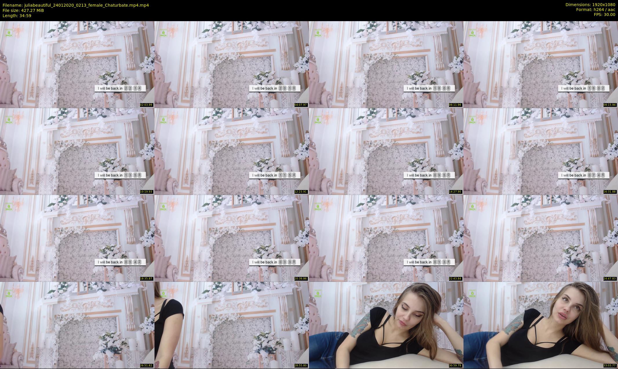 juliabeautiful — 35 minute Chaturbate female cam show recording, 1080p, Jan 24, 2020