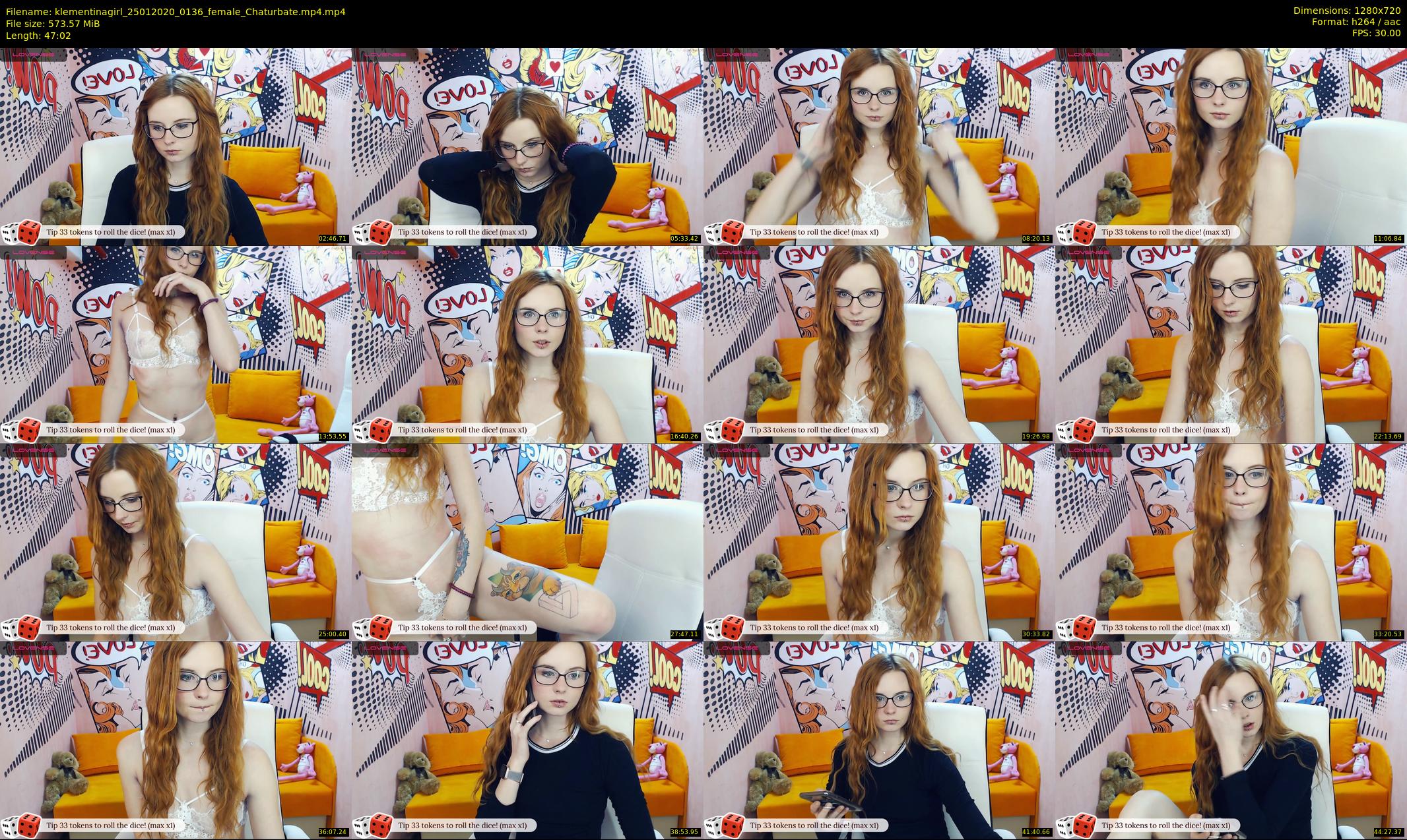 klementinagirl — 48 minute Chaturbate female cam show recording, 720p, Jan 25, 2020