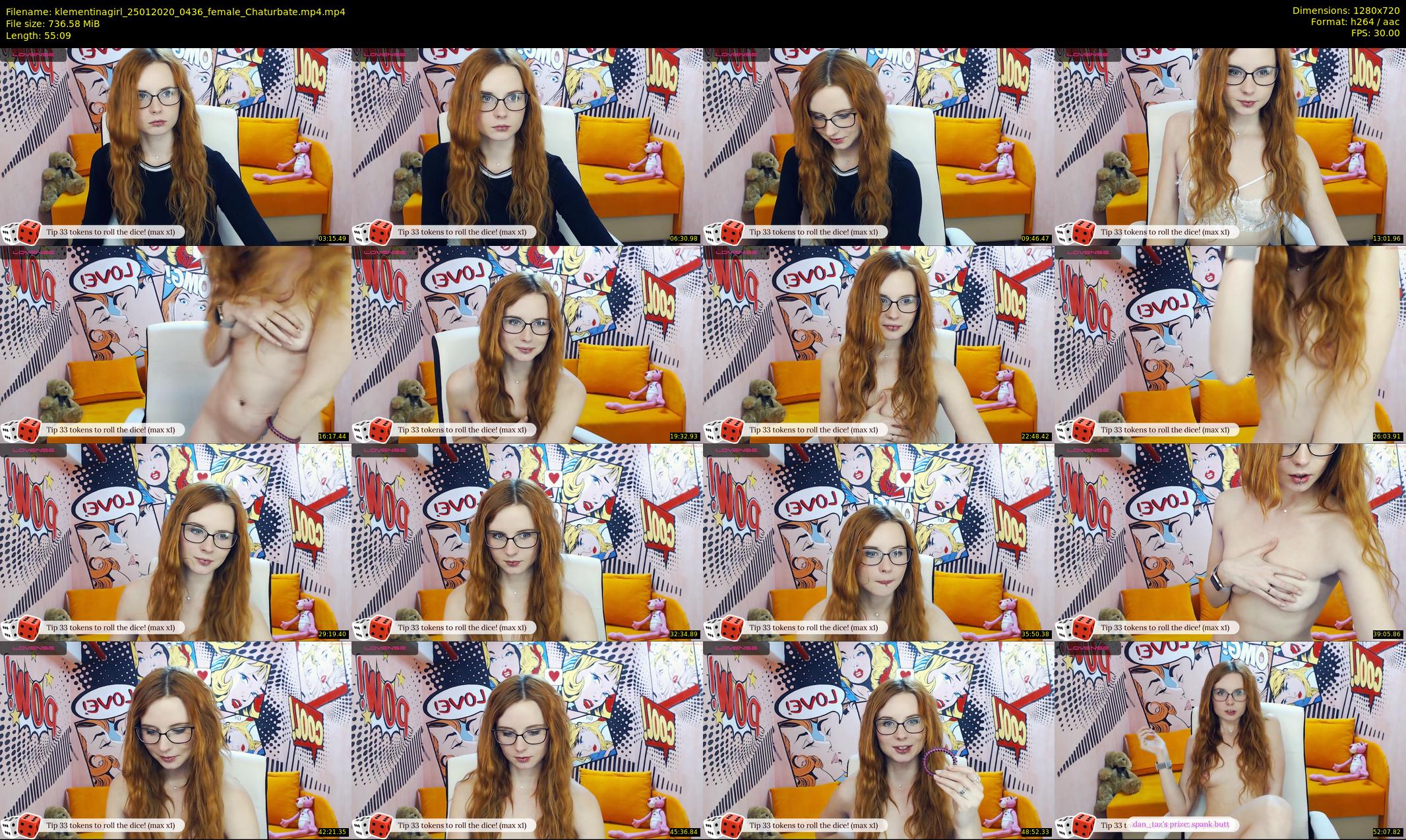 klementinagirl — 56 minute Chaturbate female cam show recording, 720p, Jan 25, 2020