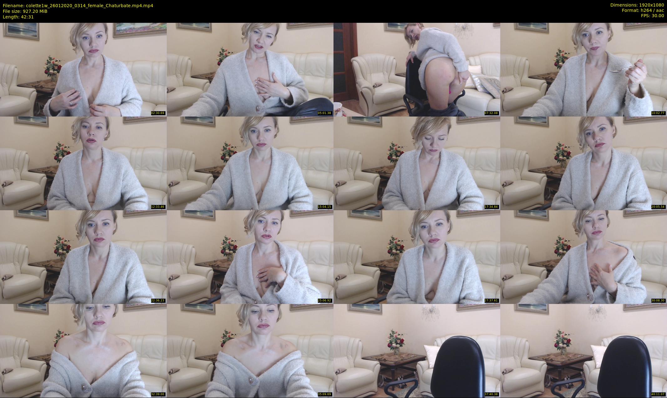 colette1w — 43 minute Chaturbate female cam show recording, 1080p, Jan 26, 2020