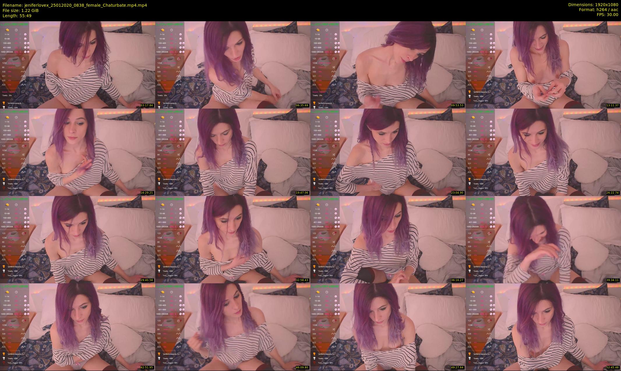 jeniferlovex — 56 minute Chaturbate female cam show recording, 1080p, Jan 25, 2020