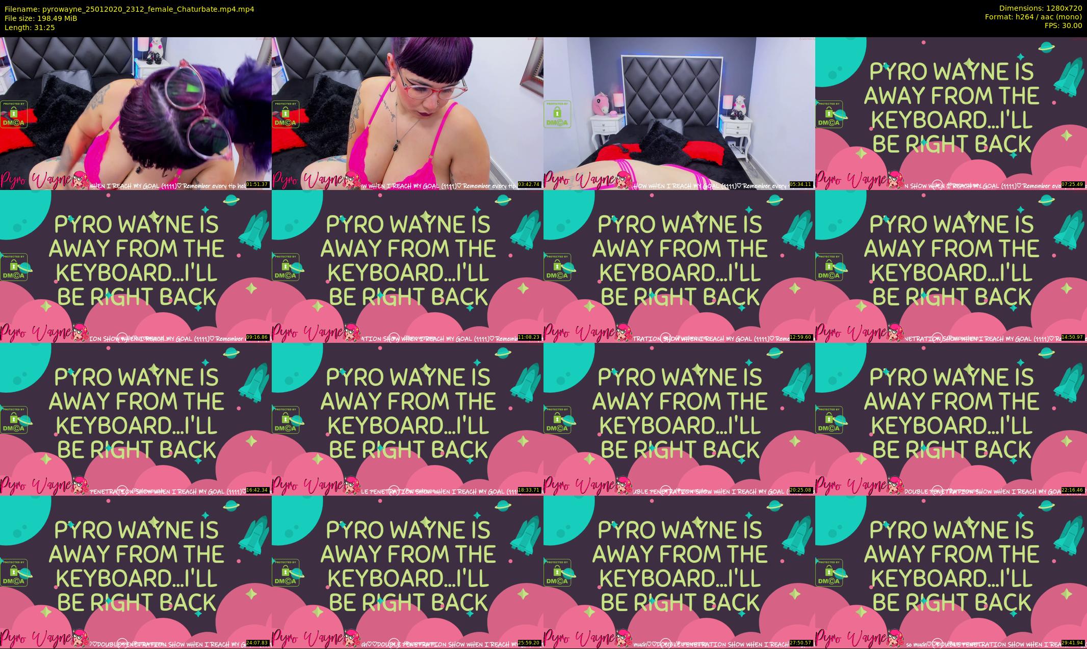 pyrowayne — 32 minute Chaturbate female cam show recording, 720p, Jan 25, 2020