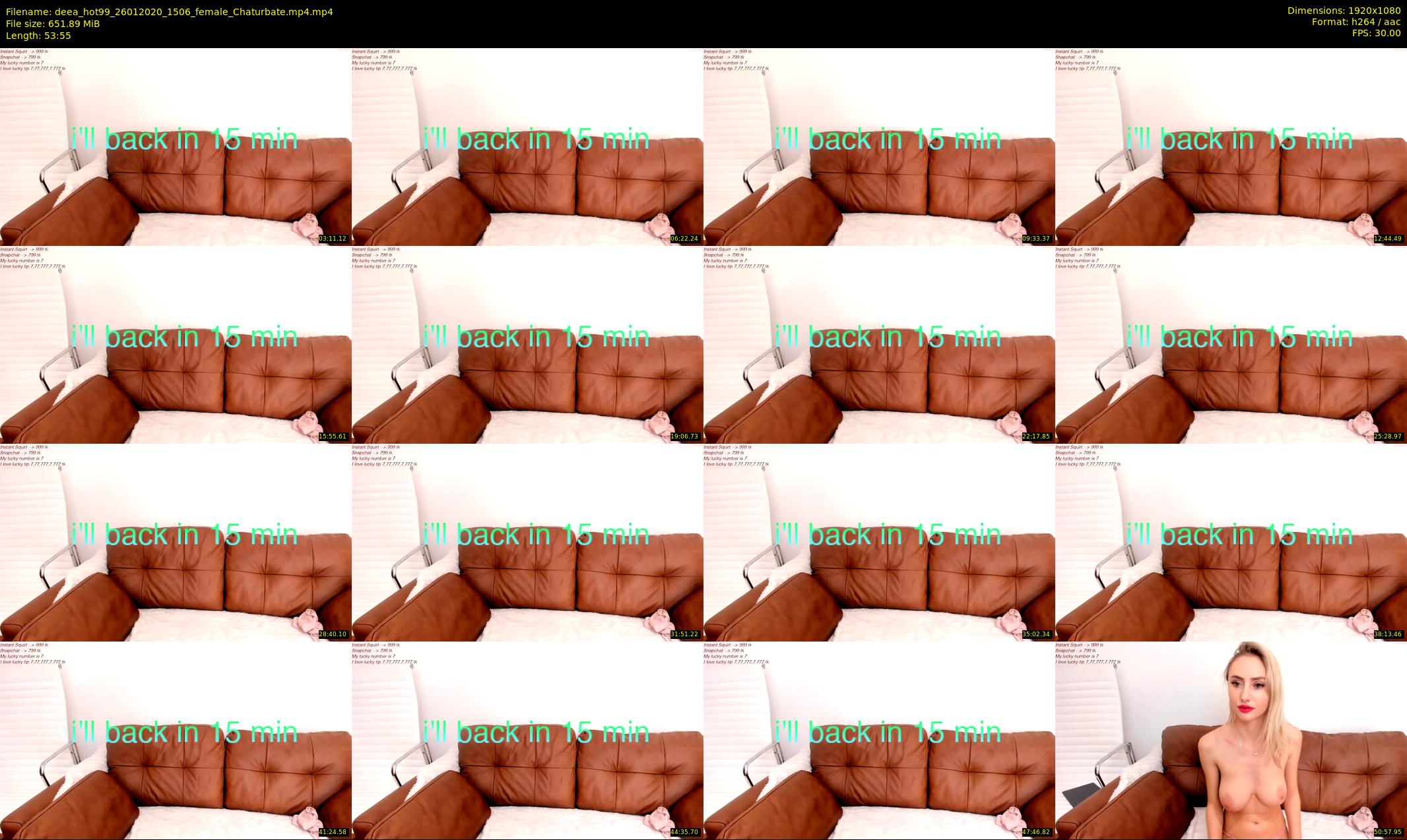 deea_hot99 — 54 minute Chaturbate female cam show recording, 1080p, Jan 26, 2020