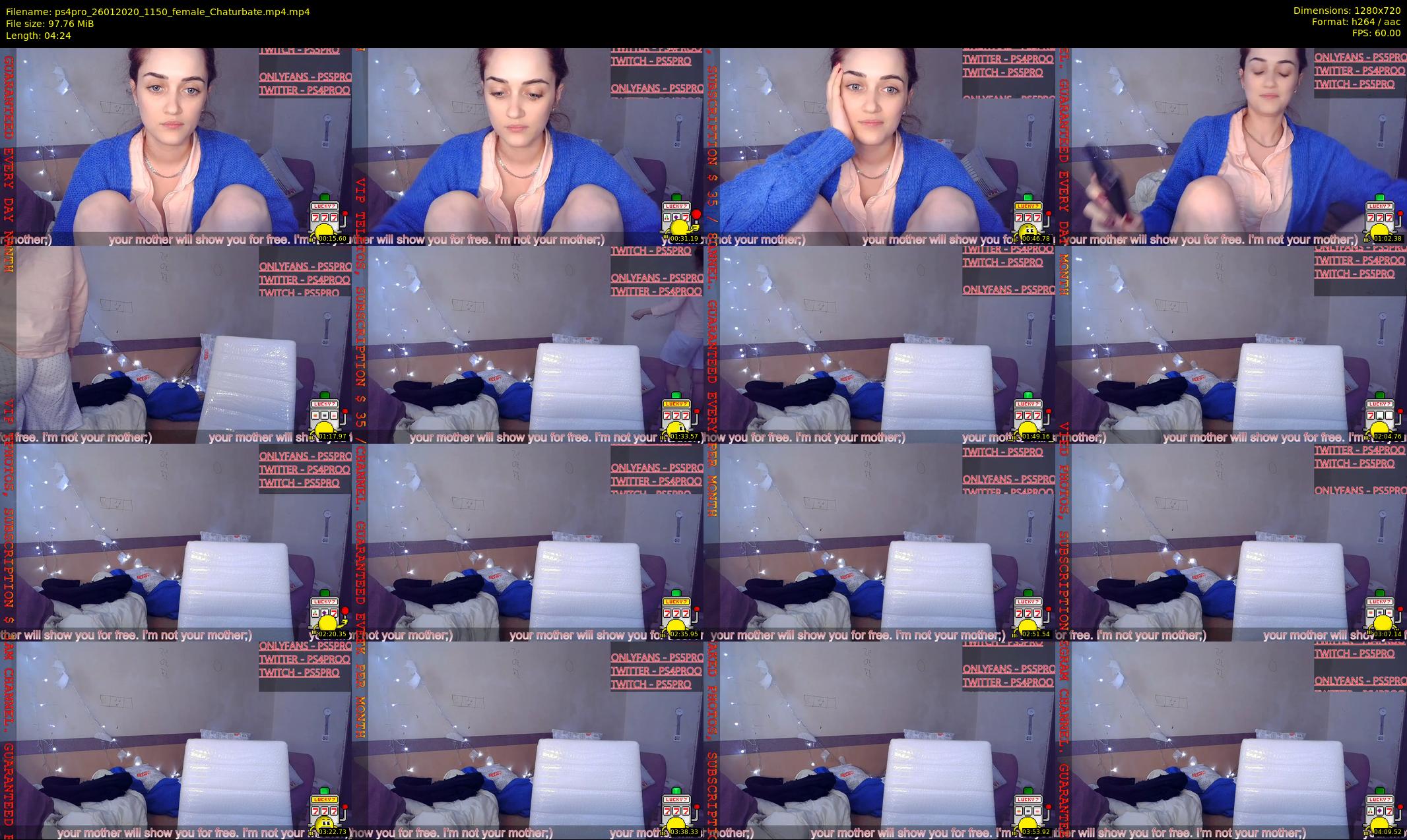 ps4pro — 5 minute Chaturbate female cam show recording, 720p, Jan 26, 2020