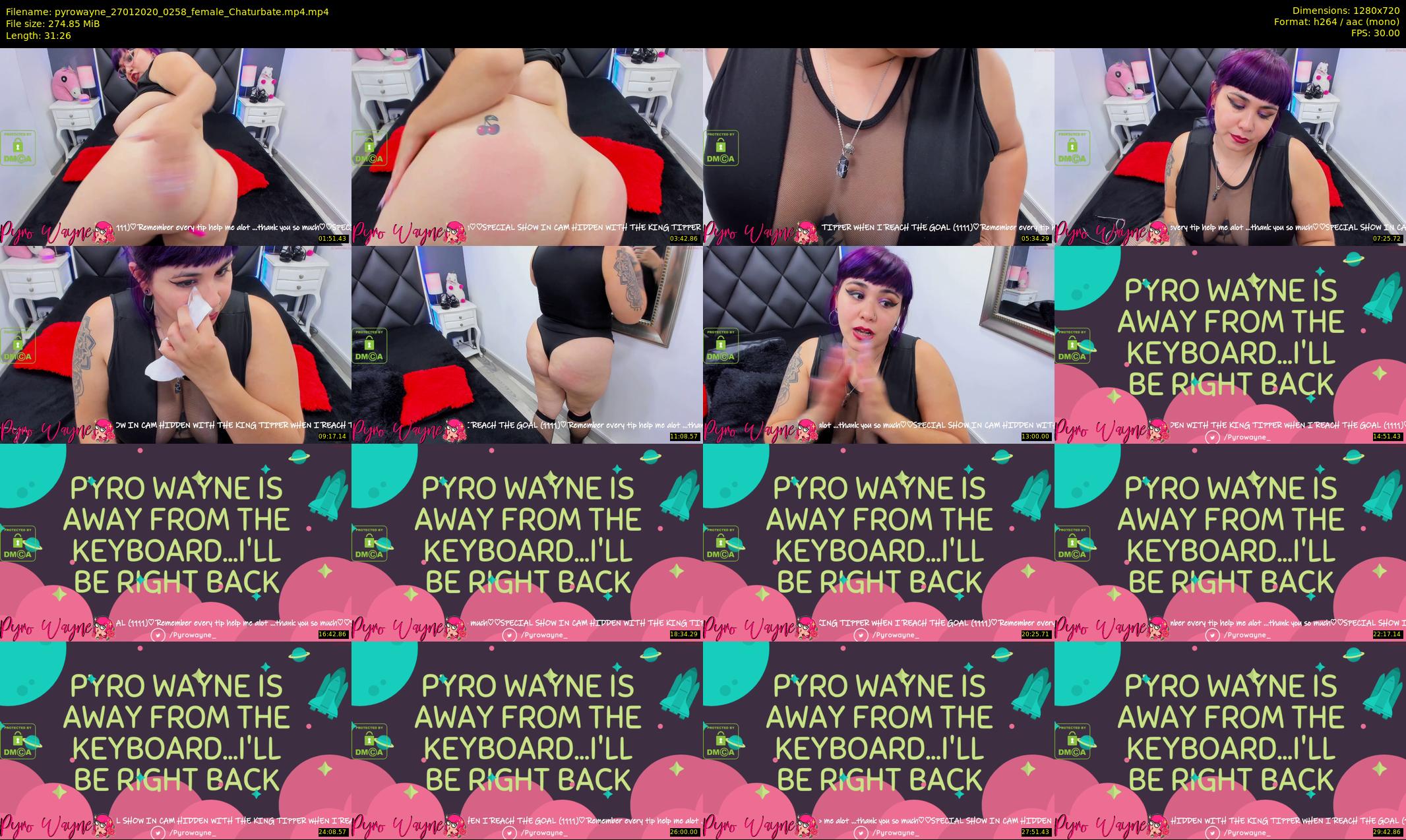 pyrowayne — 32 minute Chaturbate female cam show recording, 720p, Jan 27, 2020