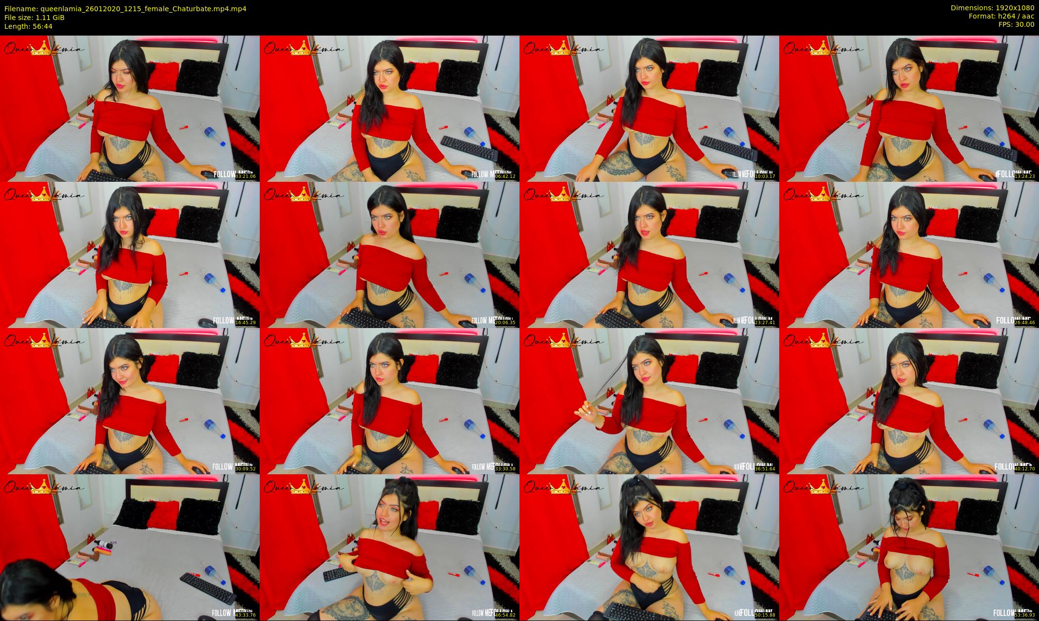 queenlamia — 57 minute Chaturbate female cam show recording, 1080p, Jan 26, 2020