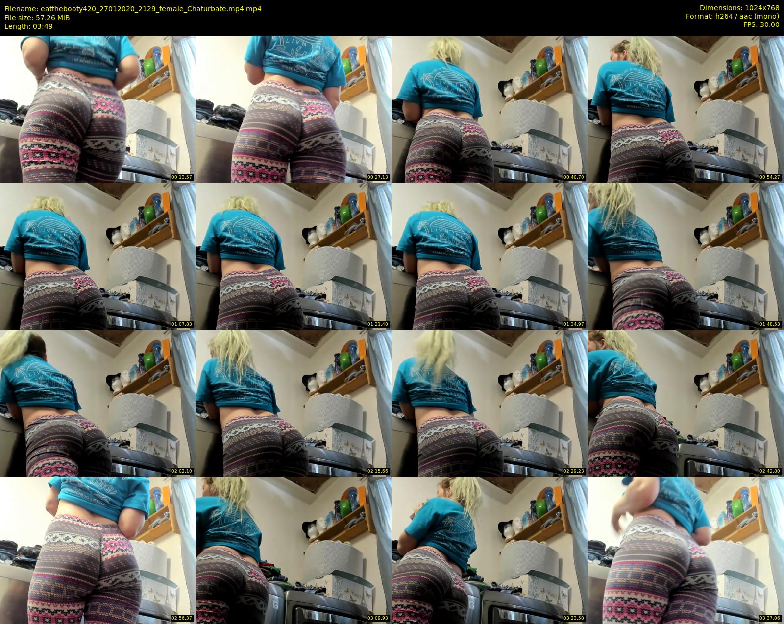 eatthebooty420 — 4 minute Chaturbate female cam show recording, 720p, Jan 27, 2020