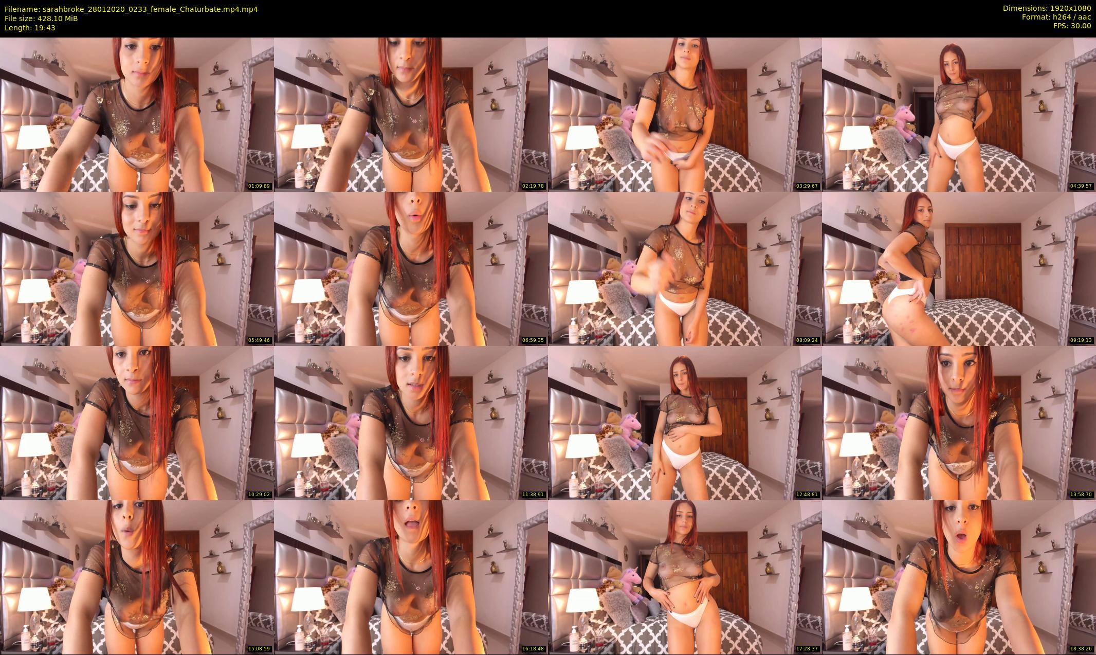 sarahbroke — 20 minute Chaturbate female cam show recording, 1080p, Jan 28, 2020