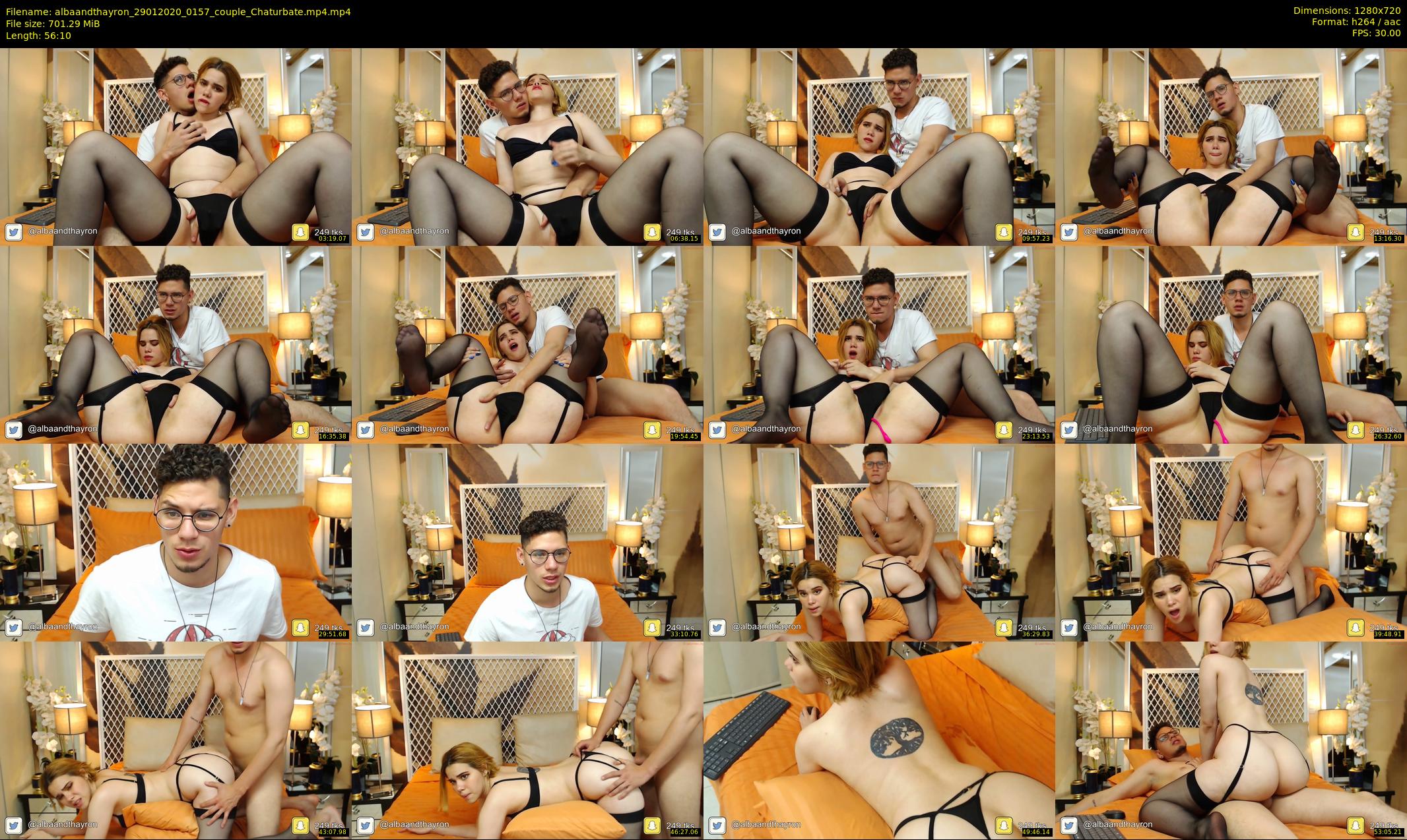 albaandthayron — 57 minute Chaturbate couple cam show recording, 720p, Jan 29, 2020