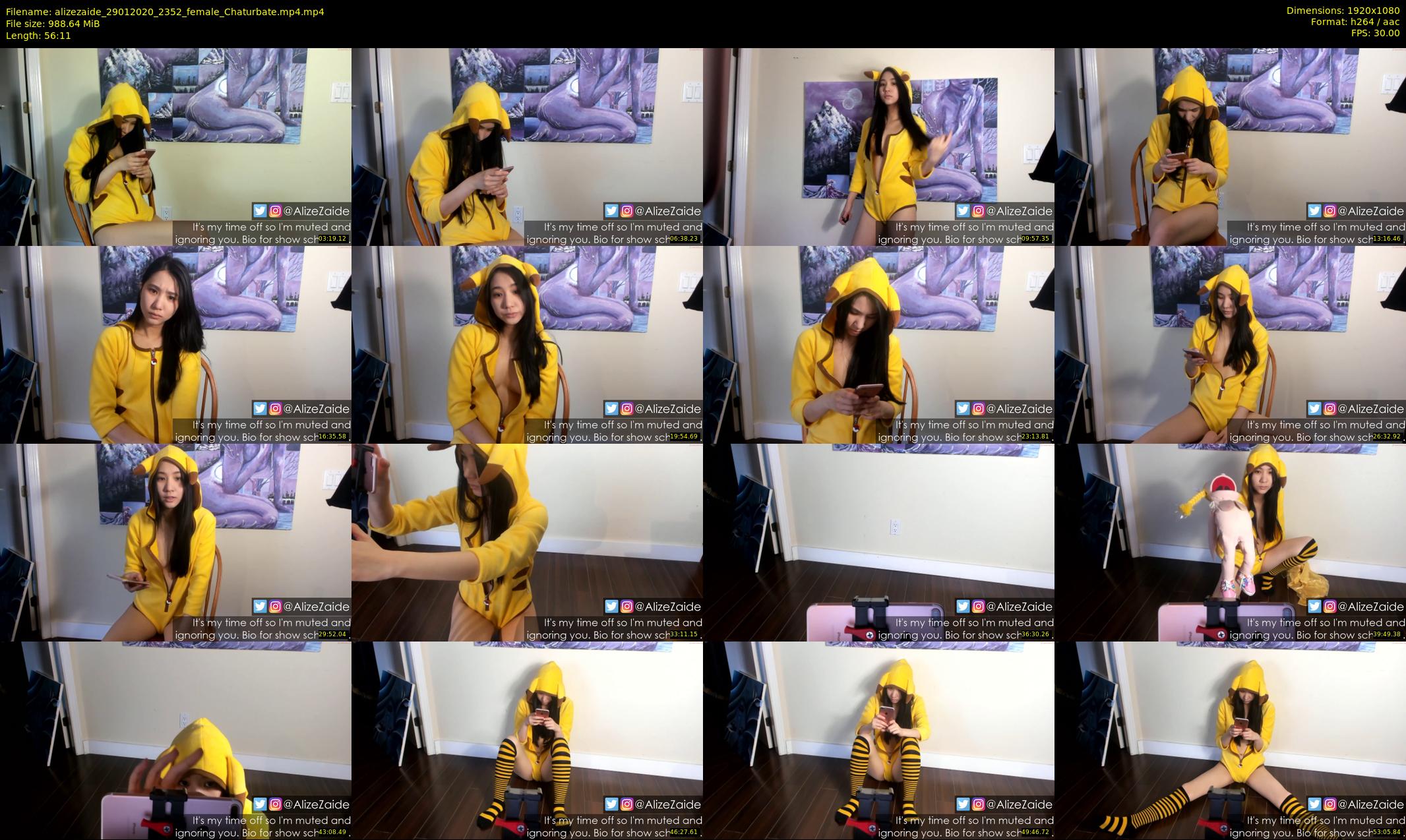 alizezaide — 57 minute Chaturbate female cam show recording, 1080p, Jan 29, 2020