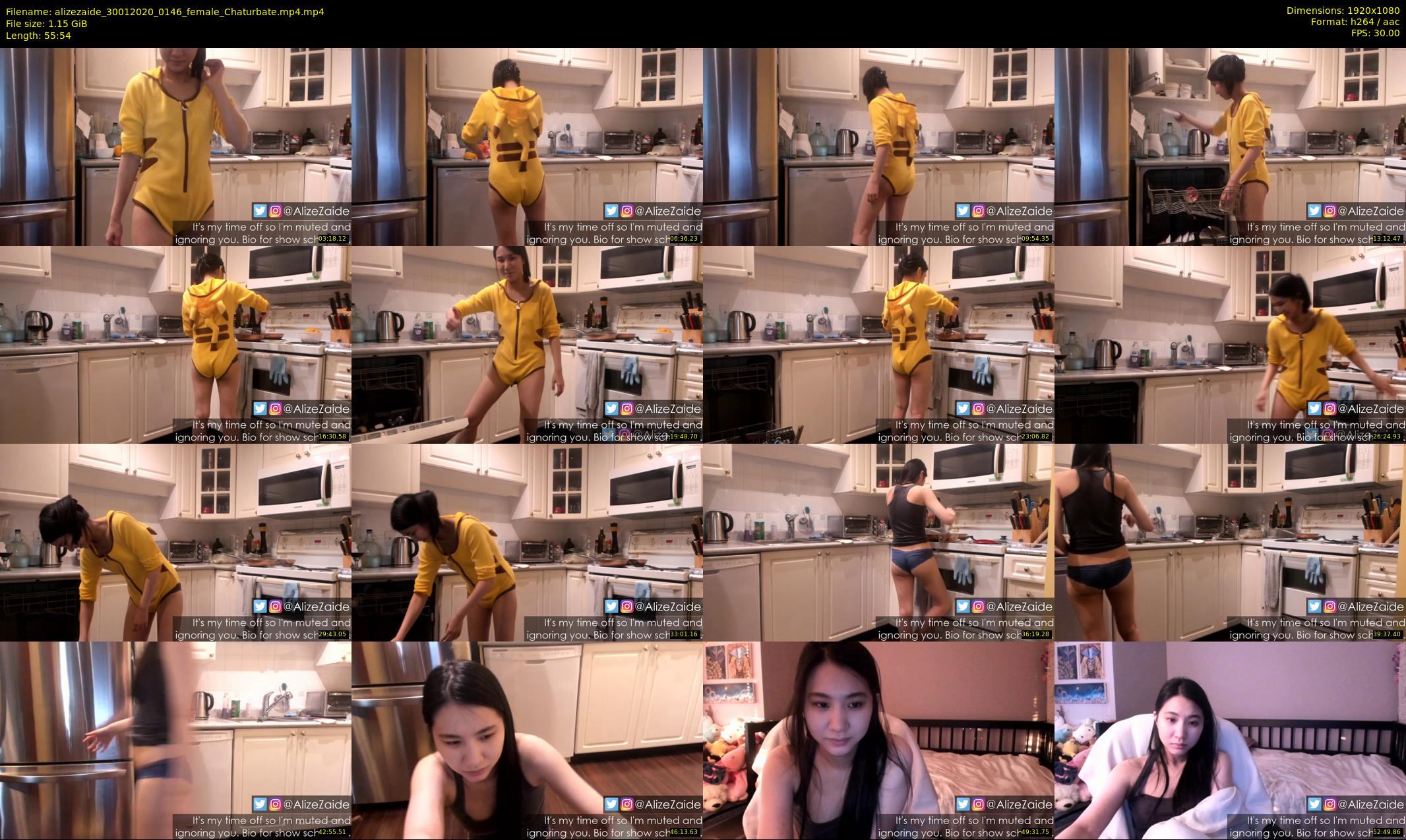 alizezaide — 56 minute Chaturbate female cam show recording, 1080p, Jan 30, 2020