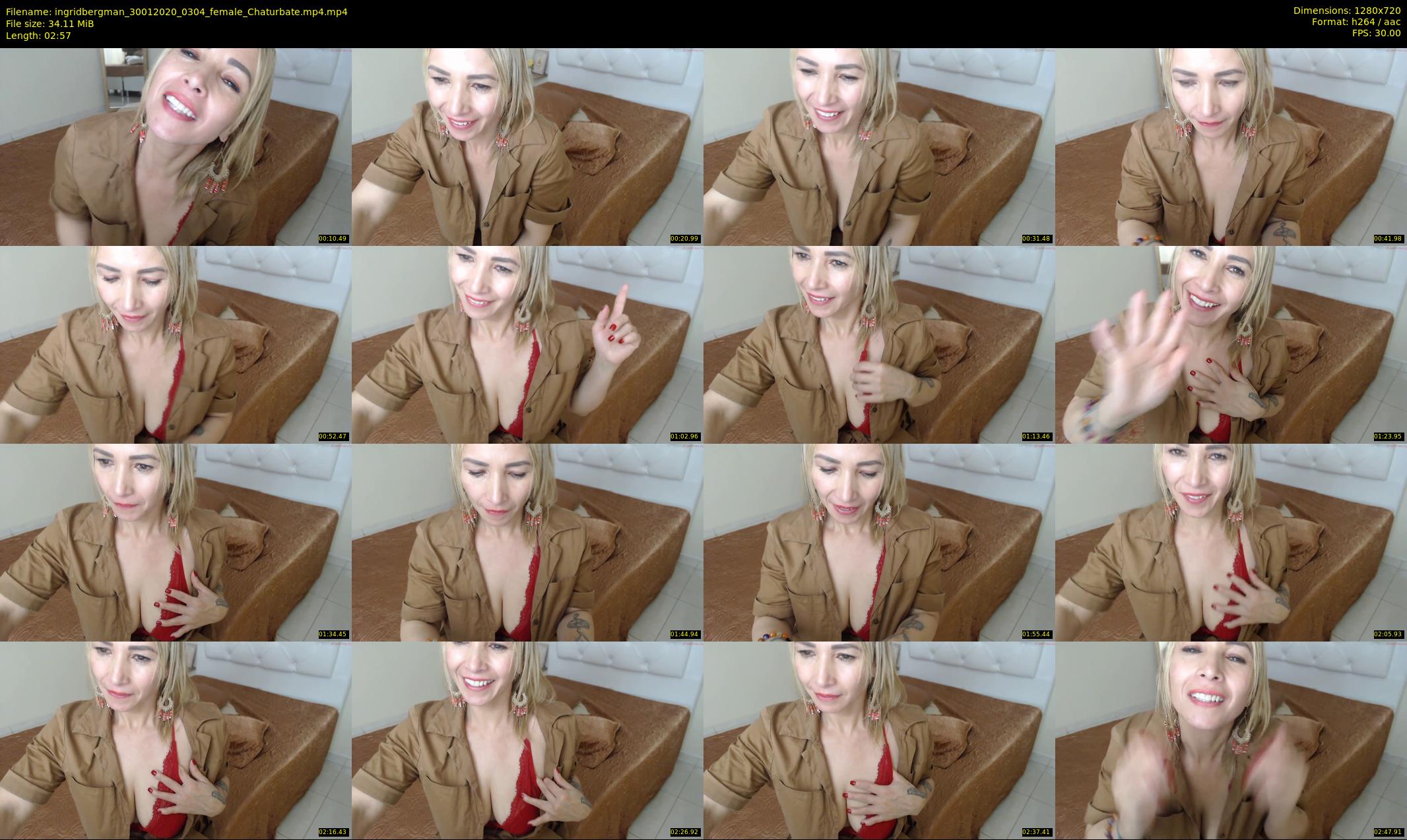 ingridbergman — 3 minute Chaturbate female cam show recording, 720p, Jan 30, 2020