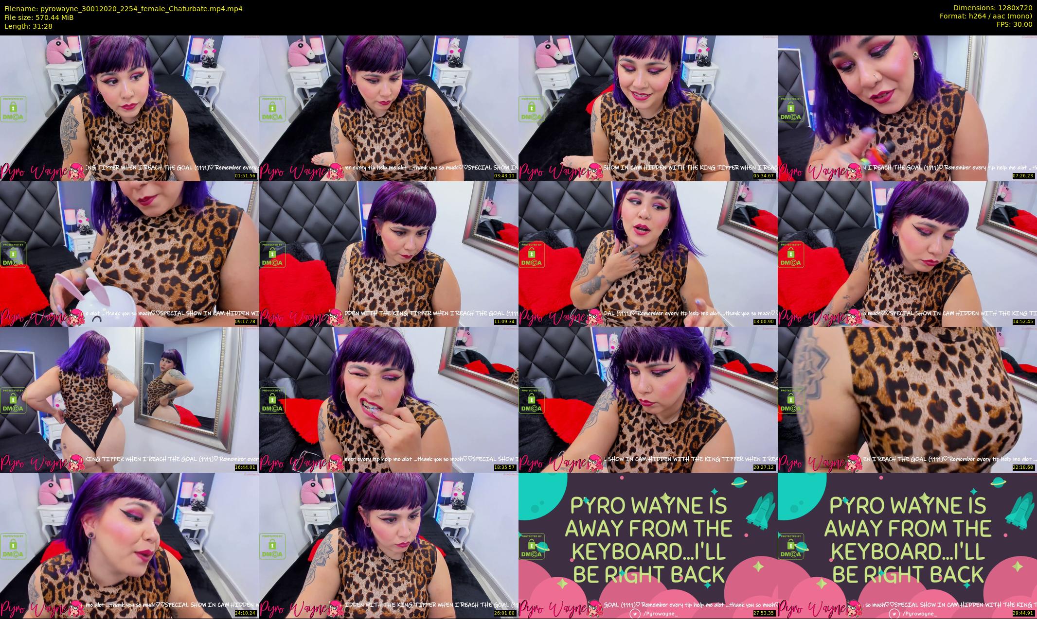 pyrowayne — 32 minute Chaturbate female cam show recording, 720p, Jan 30, 2020