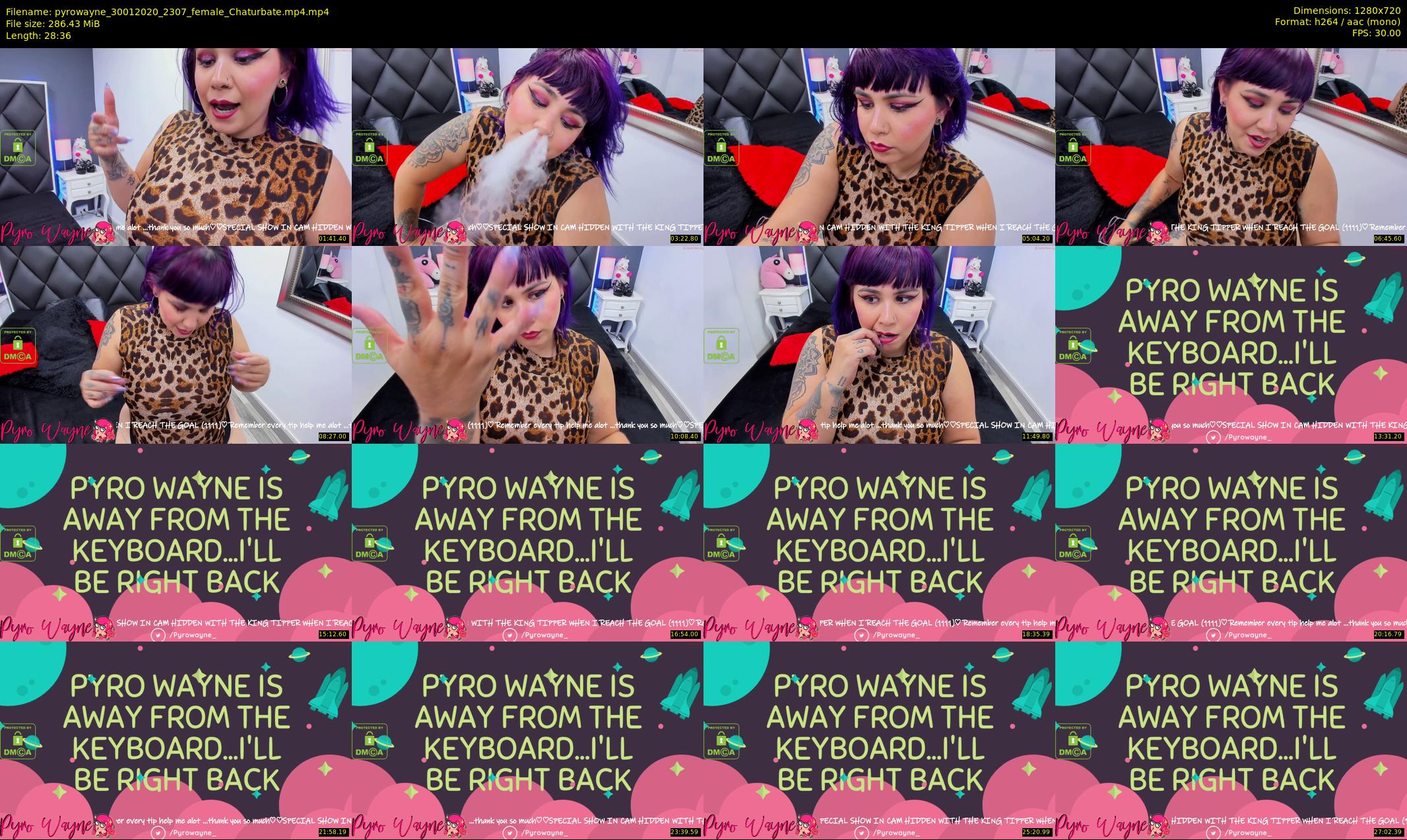pyrowayne — 29 minute Chaturbate female cam show recording, 720p, Jan 30, 2020