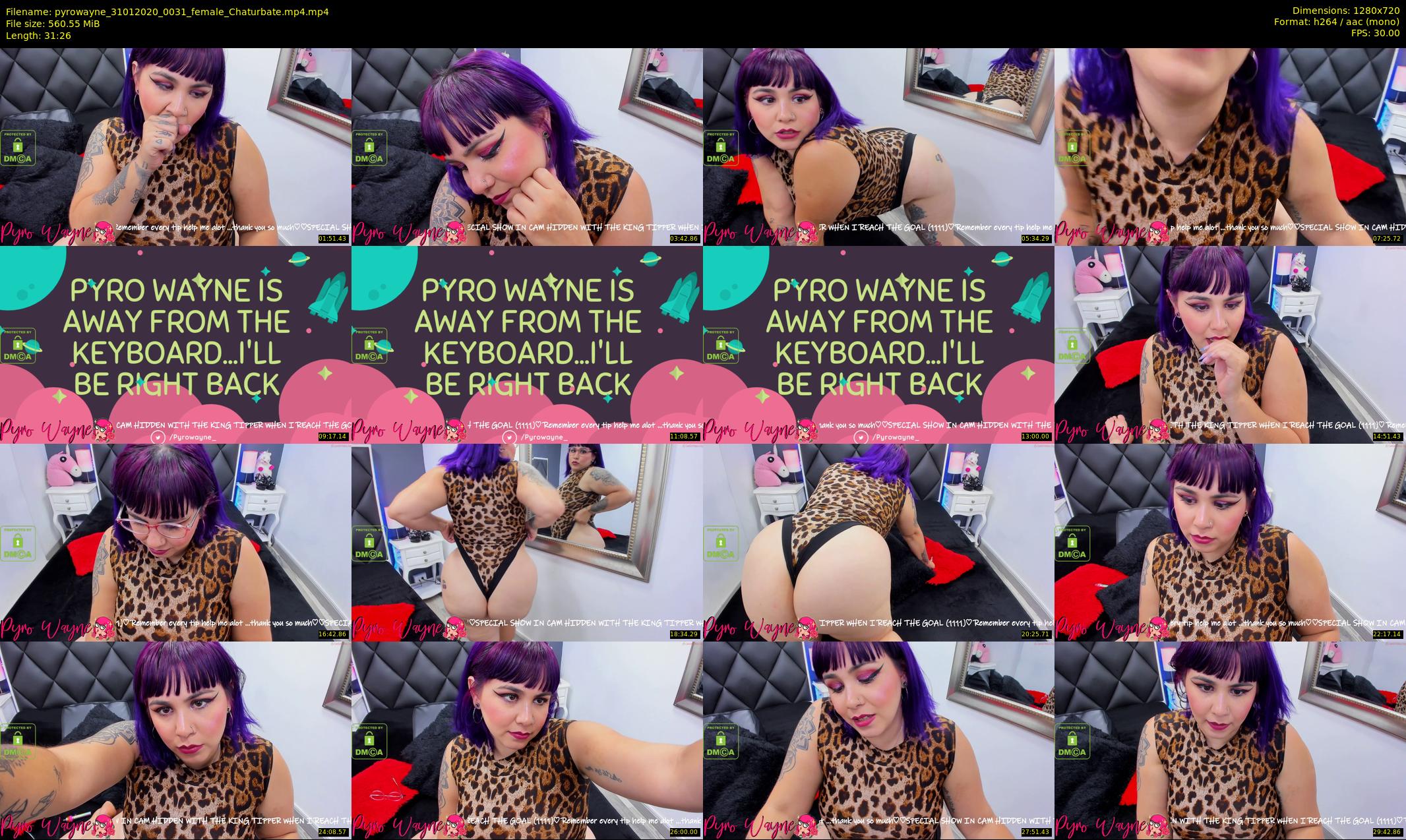 pyrowayne — 32 minute Chaturbate female cam show recording, 720p, Jan 31, 2020