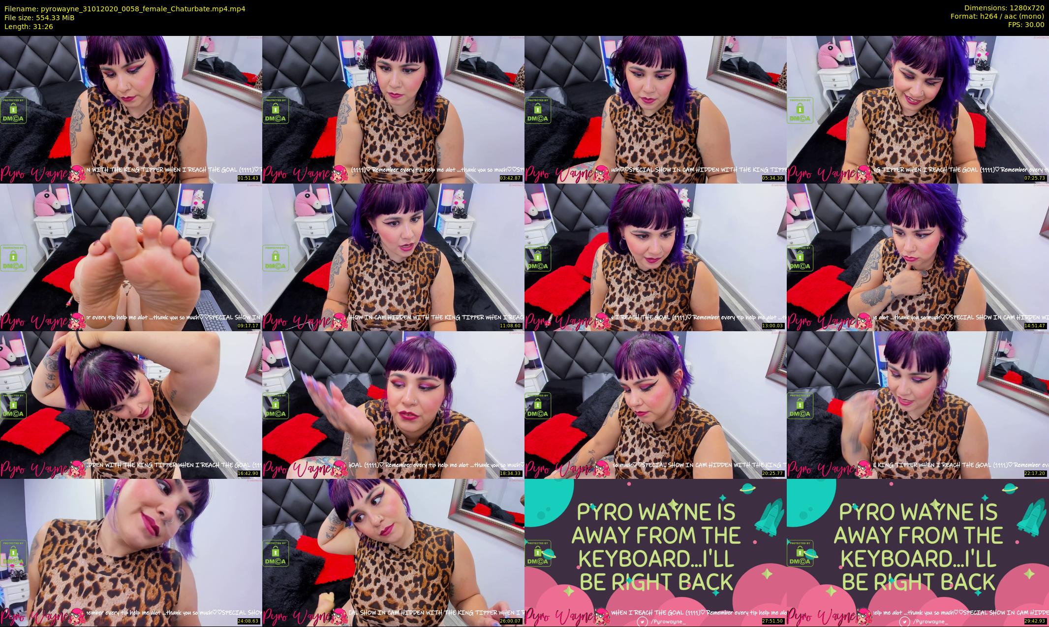 pyrowayne — 32 minute Chaturbate female cam show recording, 720p, Jan 31, 2020