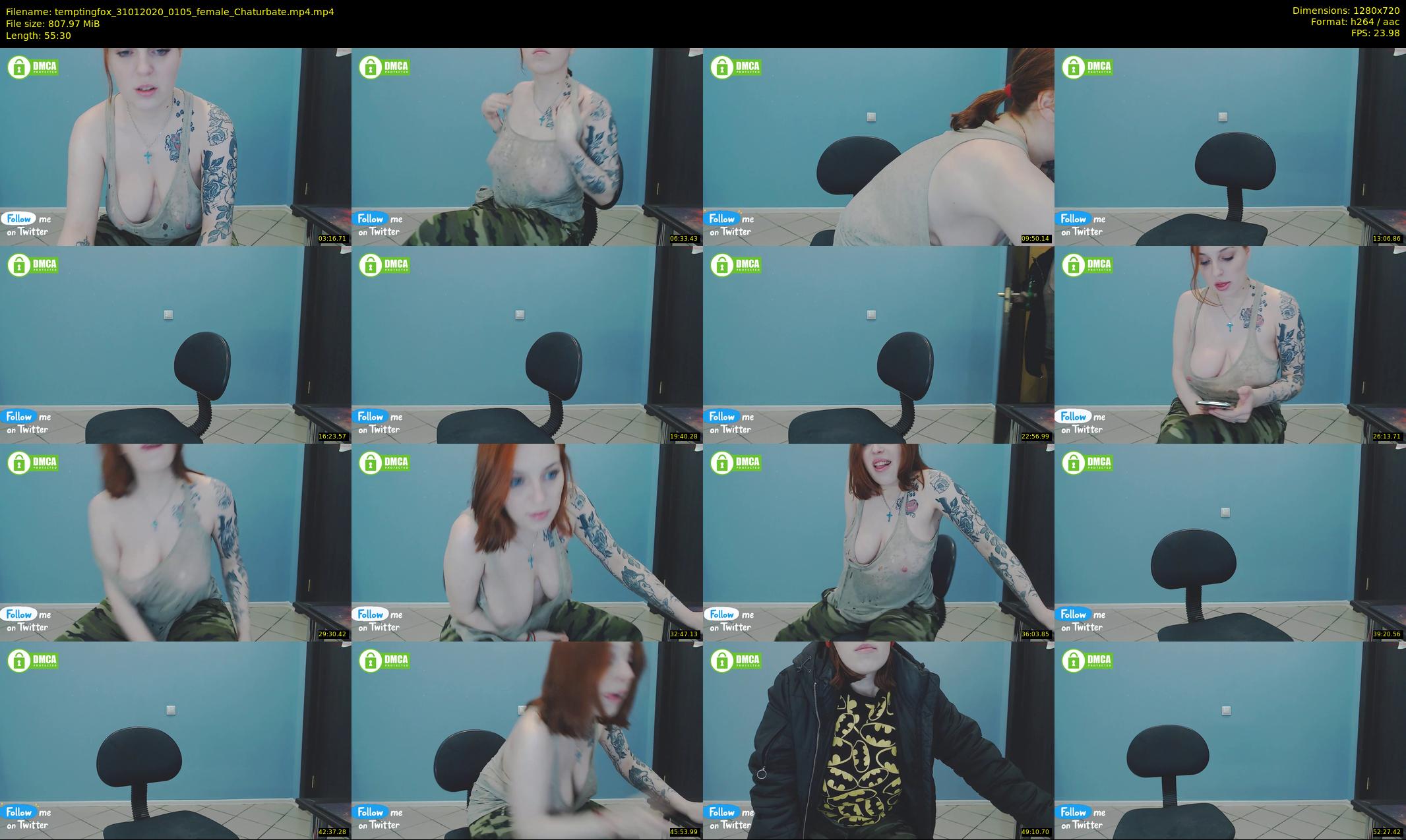 temptingfox — 56 minute Chaturbate female cam show recording, 720p, Jan 31, 2020