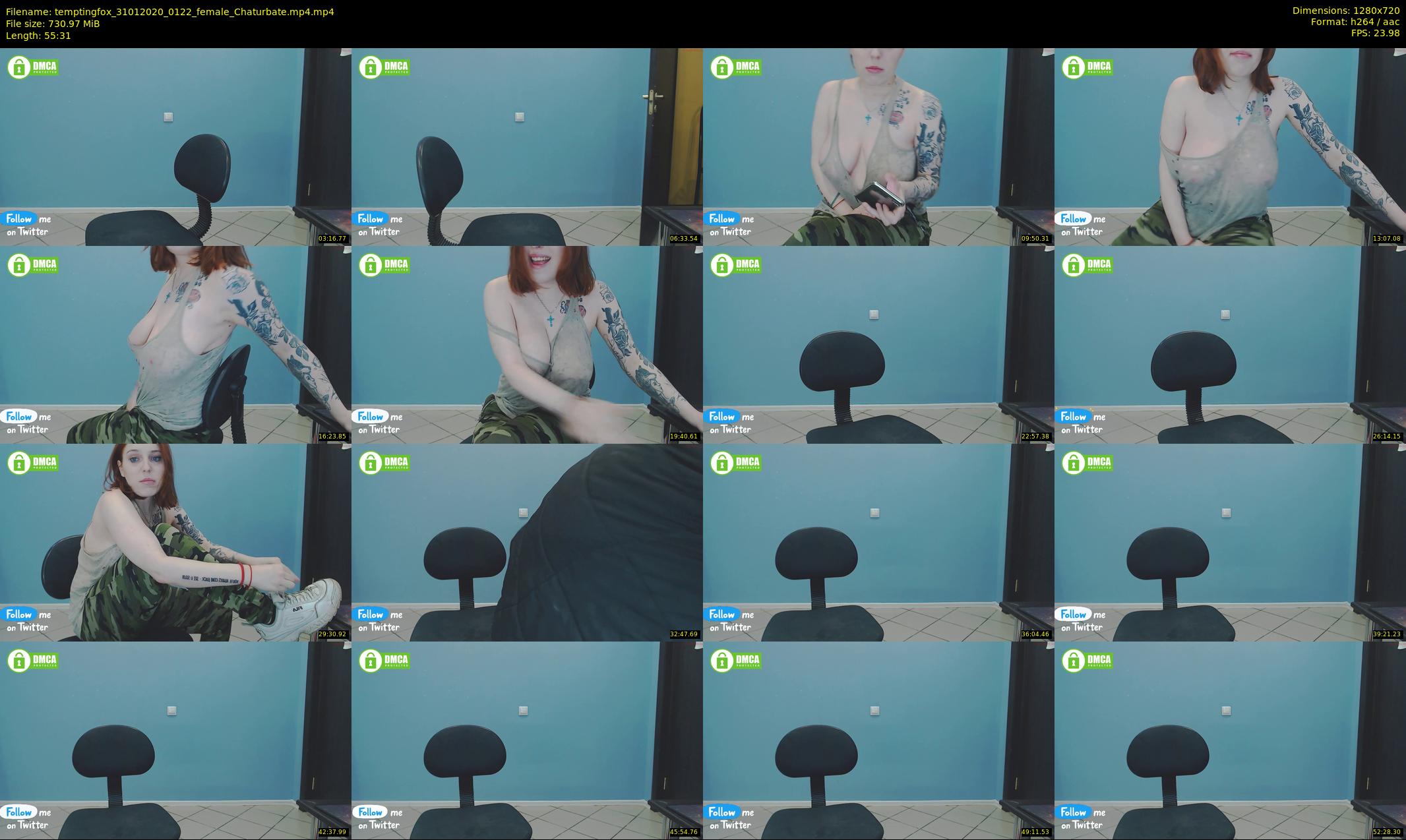 temptingfox — 56 minute Chaturbate female cam show recording, 720p, Jan 31, 2020
