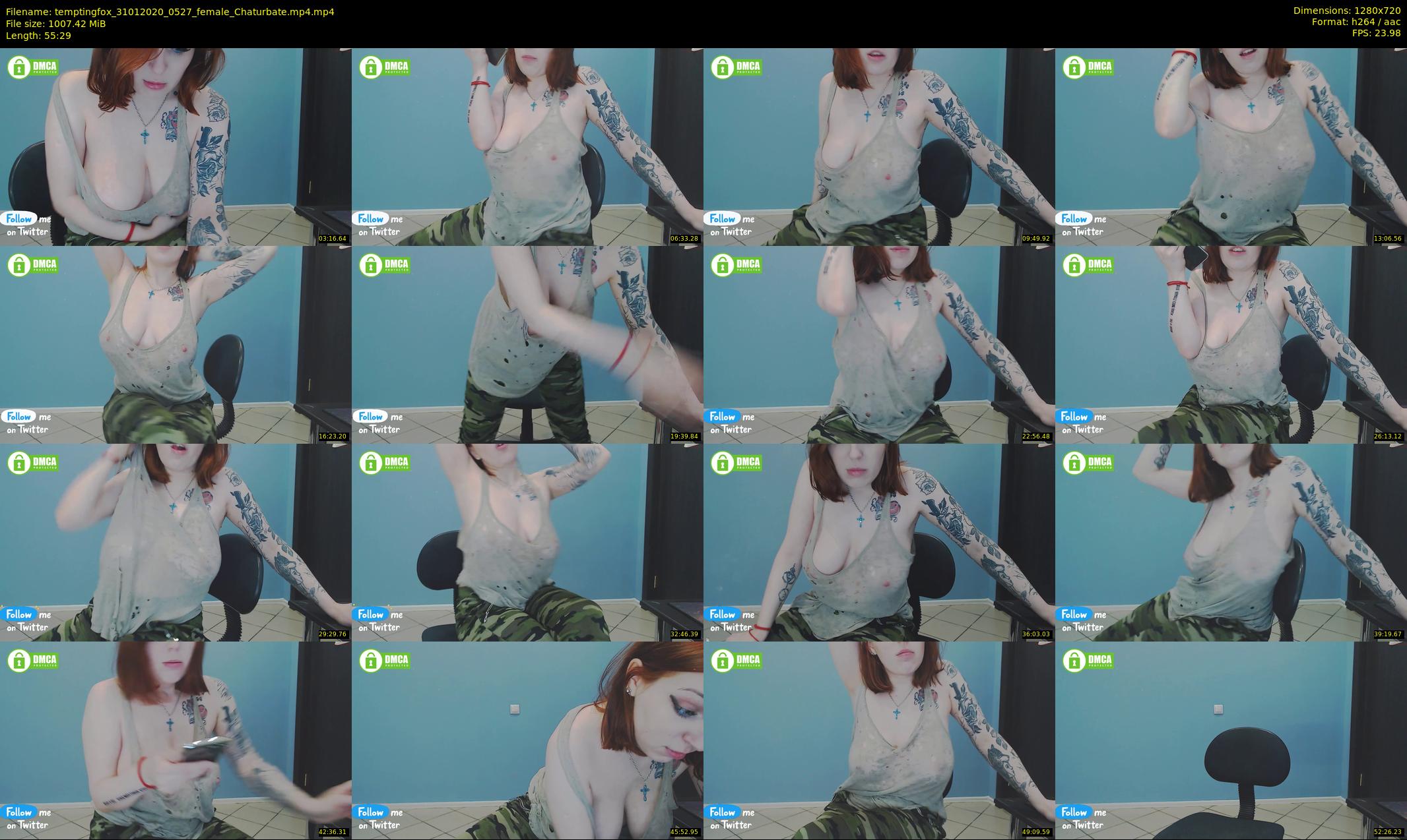 temptingfox — 56 minute Chaturbate female cam show recording, 720p, Jan 31, 2020
