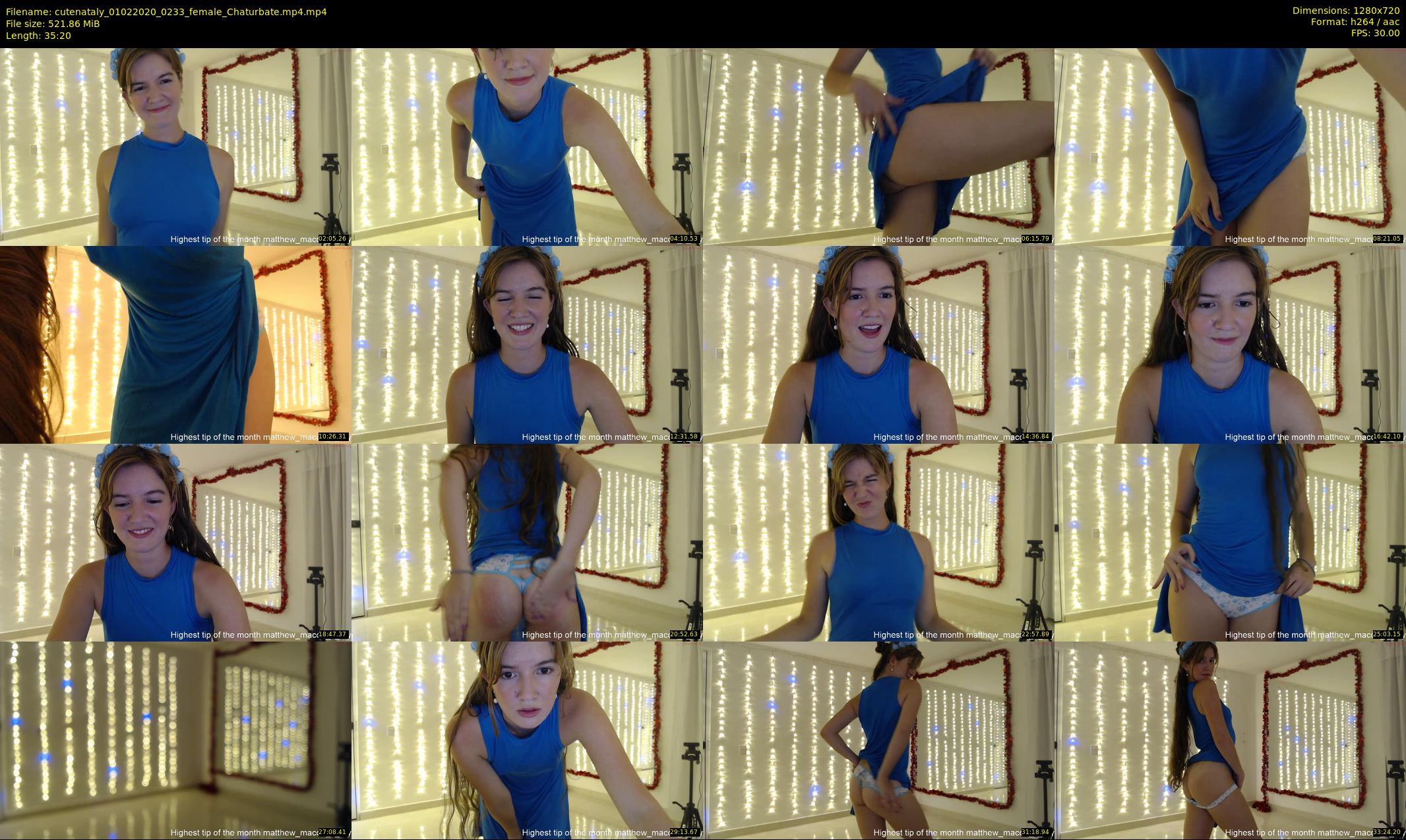 cutenataly — 36 minute Chaturbate female cam show recording, 720p, Feb 1, 2020