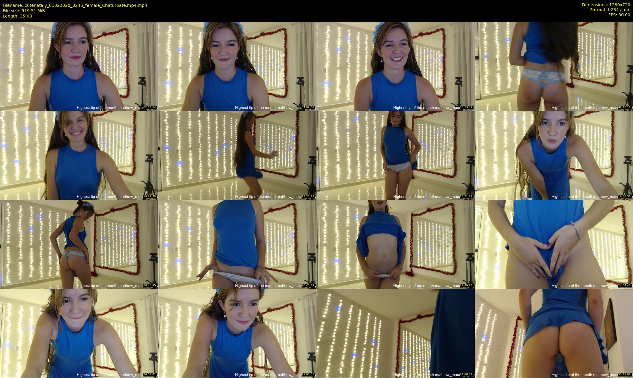 cutenataly — 36 minute Chaturbate female cam show recording, 720p, Feb 1, 2020