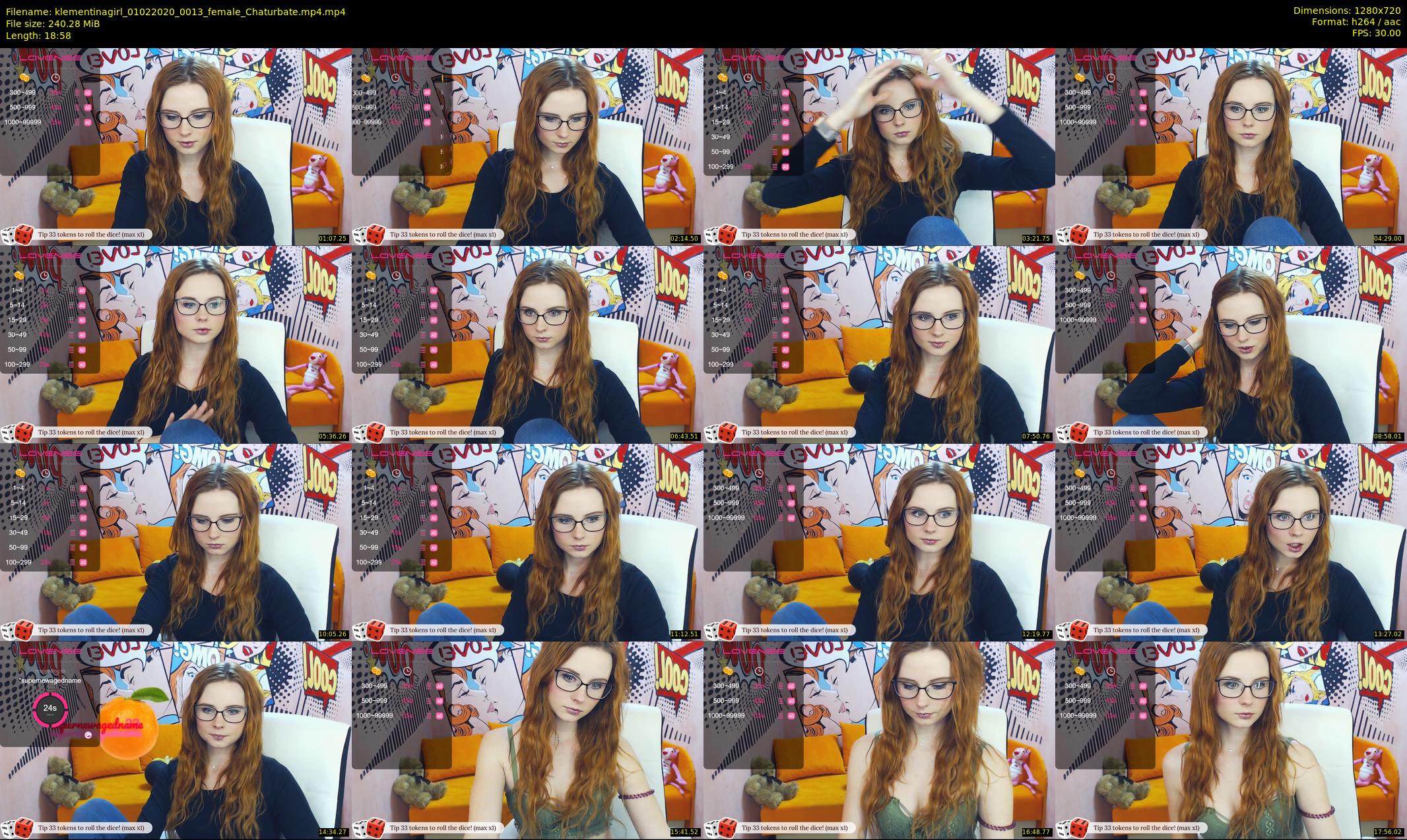 klementinagirl — 19 minute Chaturbate female cam show recording, 720p, Feb 1, 2020