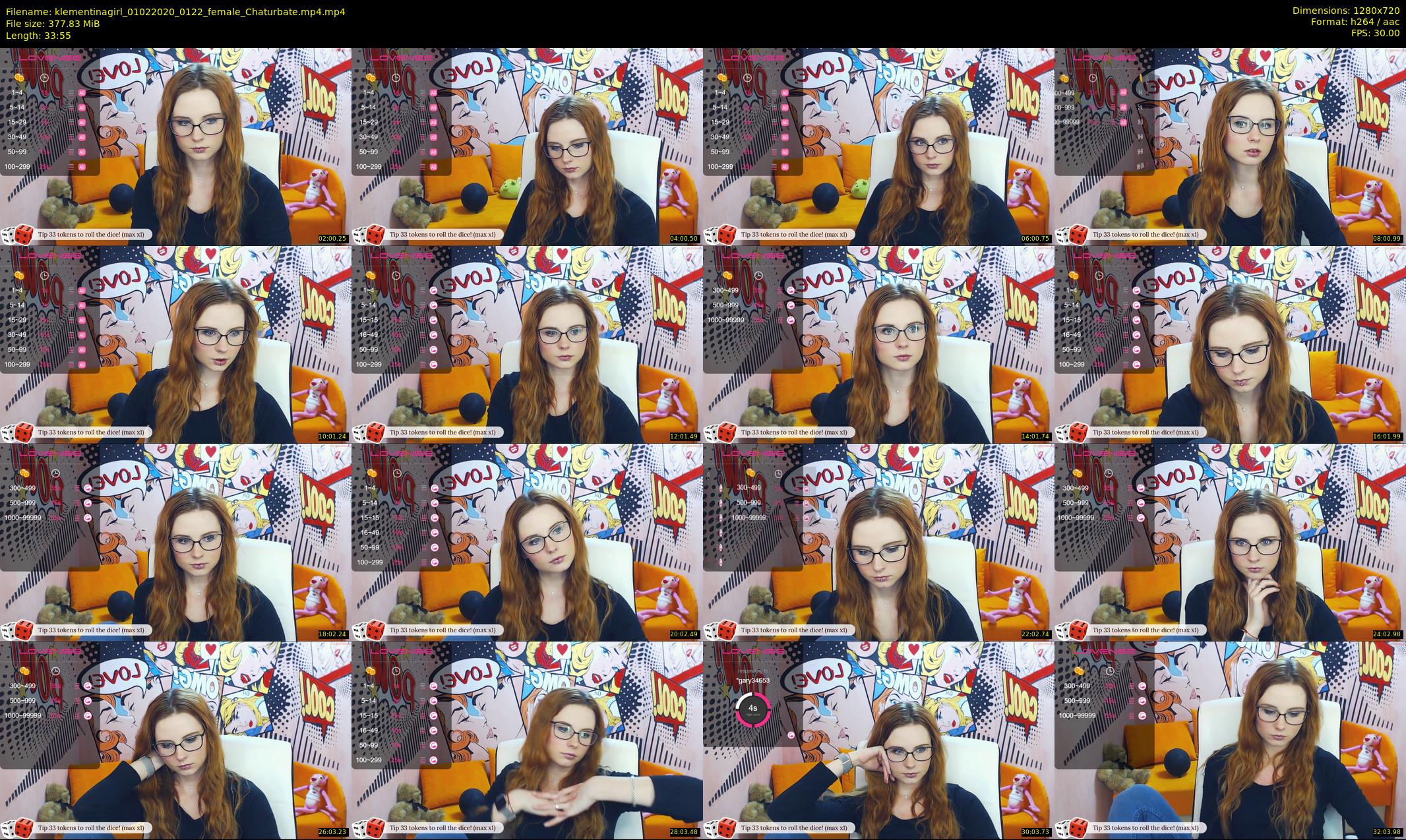 klementinagirl — 34 minute Chaturbate female cam show recording, 720p, Feb 1, 2020