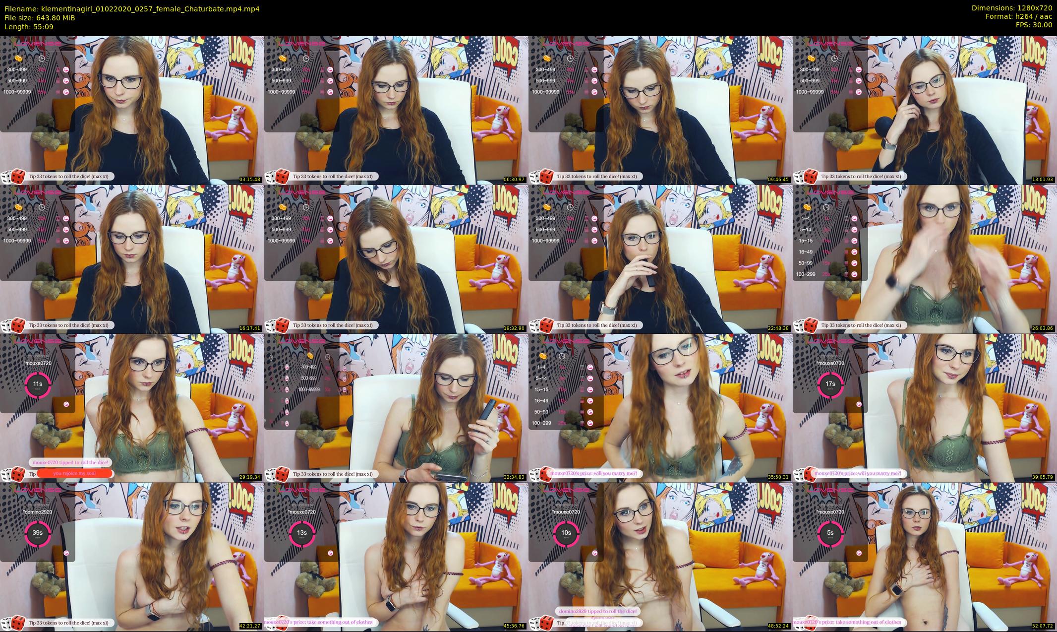 klementinagirl — 56 minute Chaturbate female cam show recording, 720p, Feb 1, 2020