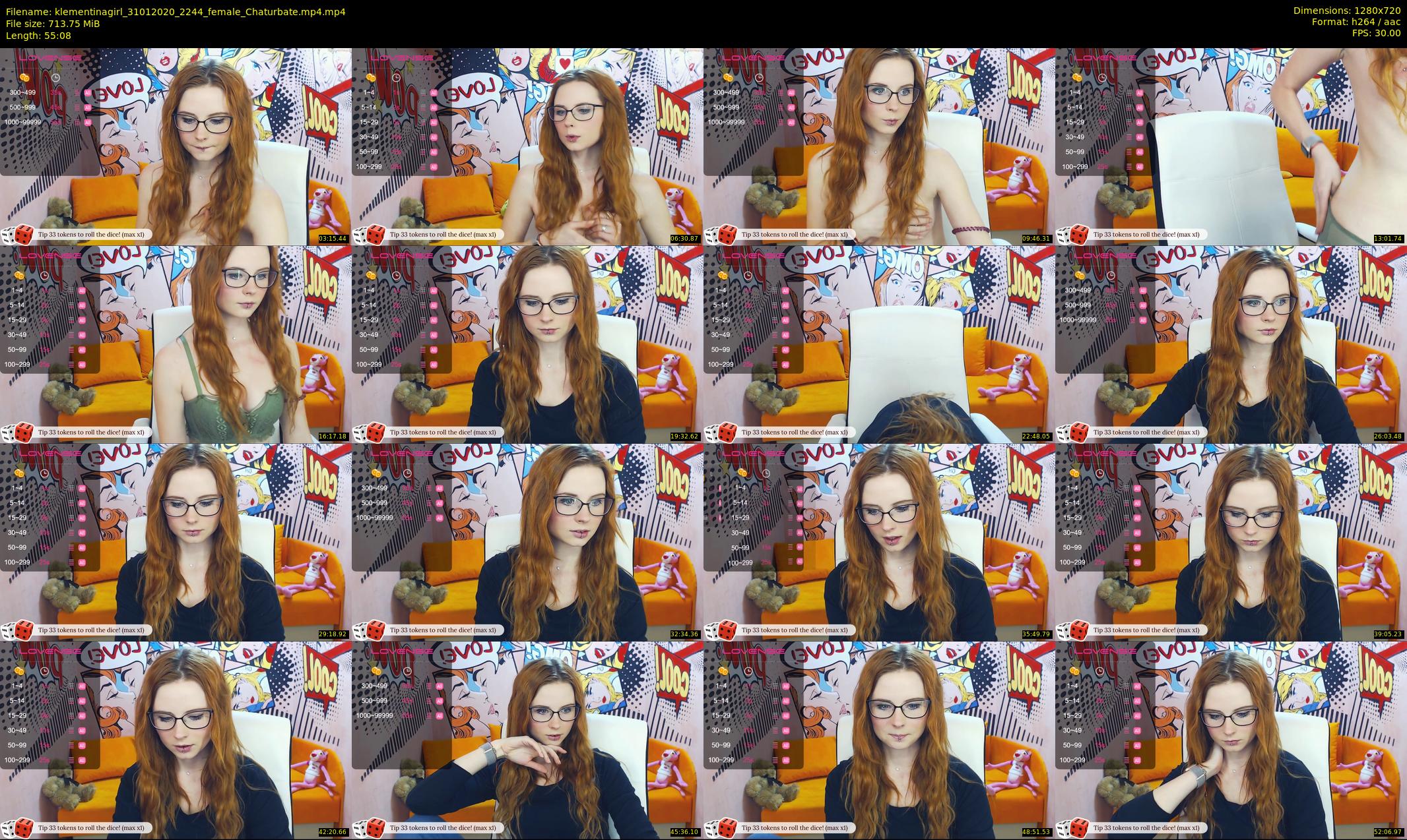 klementinagirl — 56 minute Chaturbate female cam show recording, 720p, Jan 31, 2020