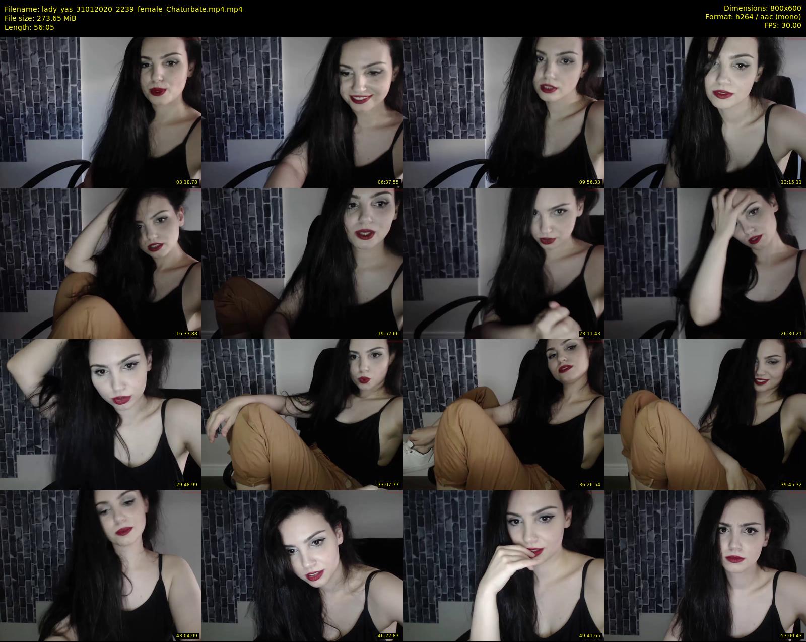 lady_yas — 57 minute Chaturbate female cam show recording, 480p, Jan 31, 2020