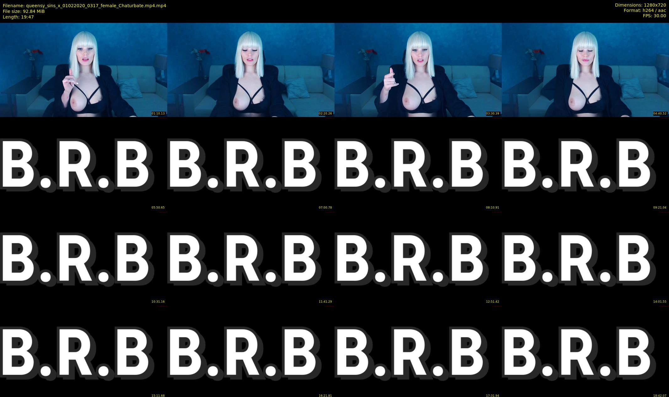 queensy_sins_x — 20 minute Chaturbate female cam show recording, 720p, Feb 1, 2020