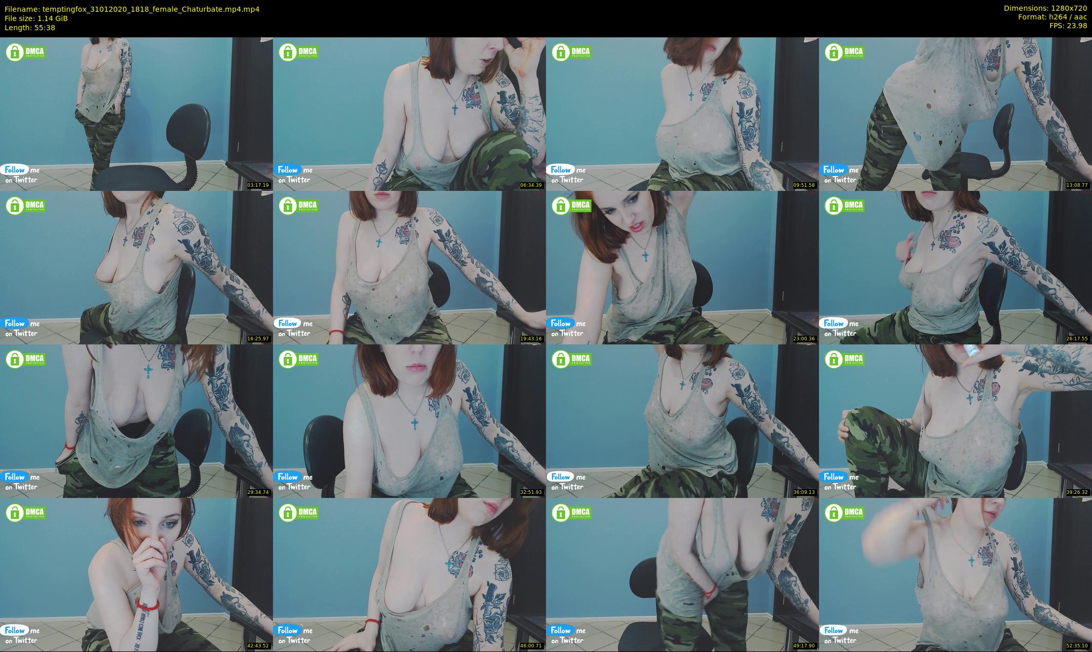 temptingfox — 56 minute Chaturbate female cam show recording, 720p, Jan 31, 2020