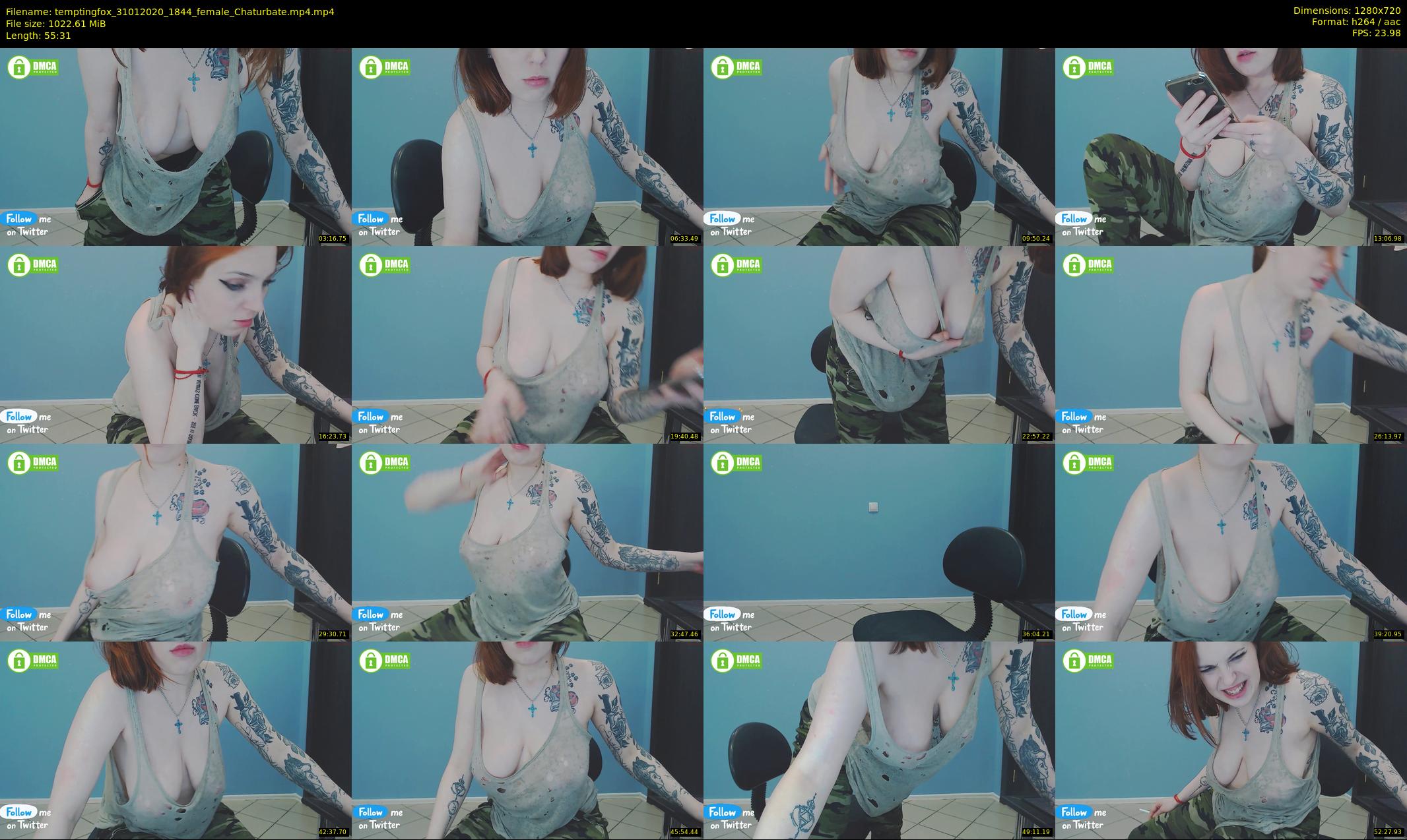 temptingfox — 56 minute Chaturbate female cam show recording, 720p, Jan 31, 2020