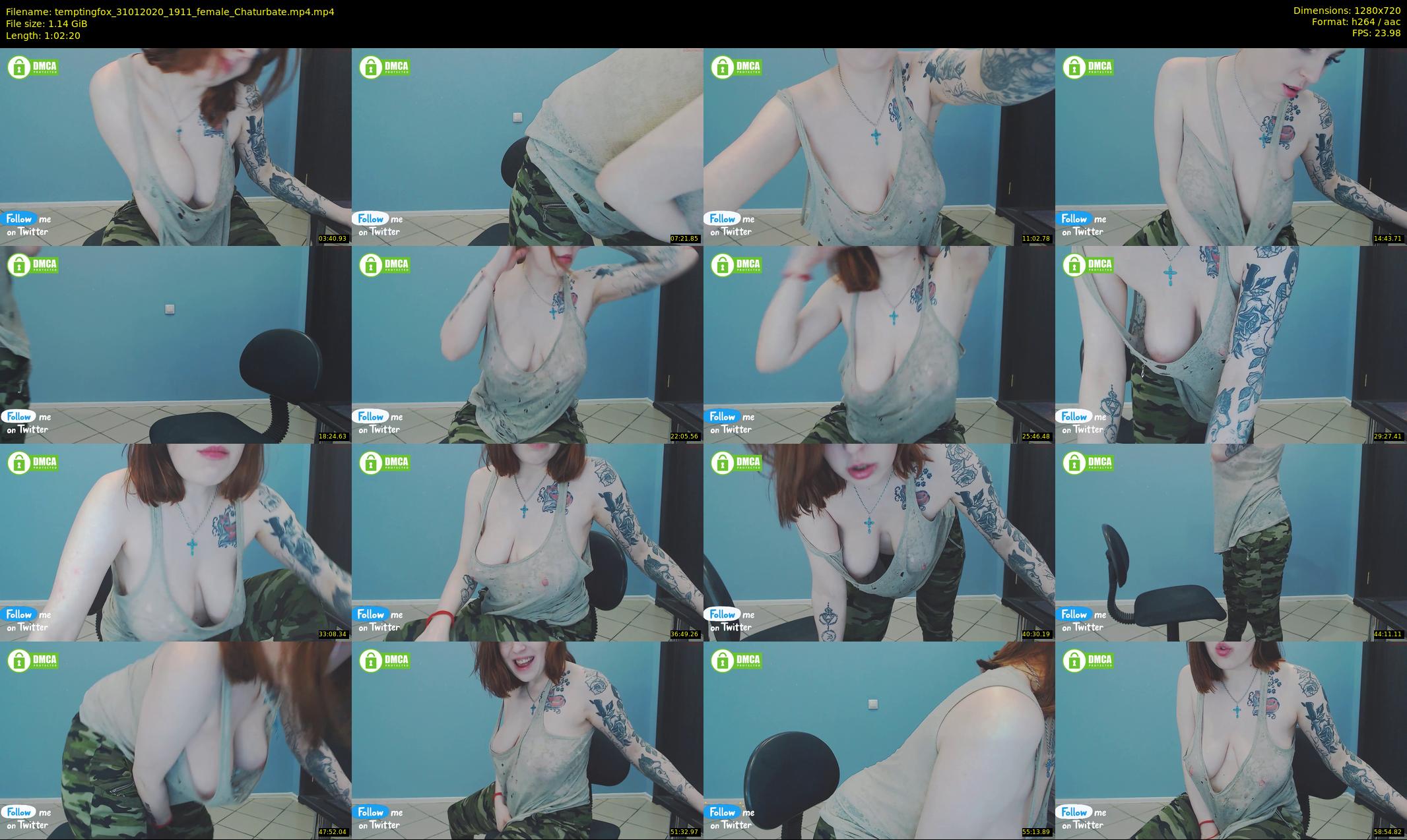temptingfox — 63 minute Chaturbate female cam show recording, 720p, Jan 31, 2020