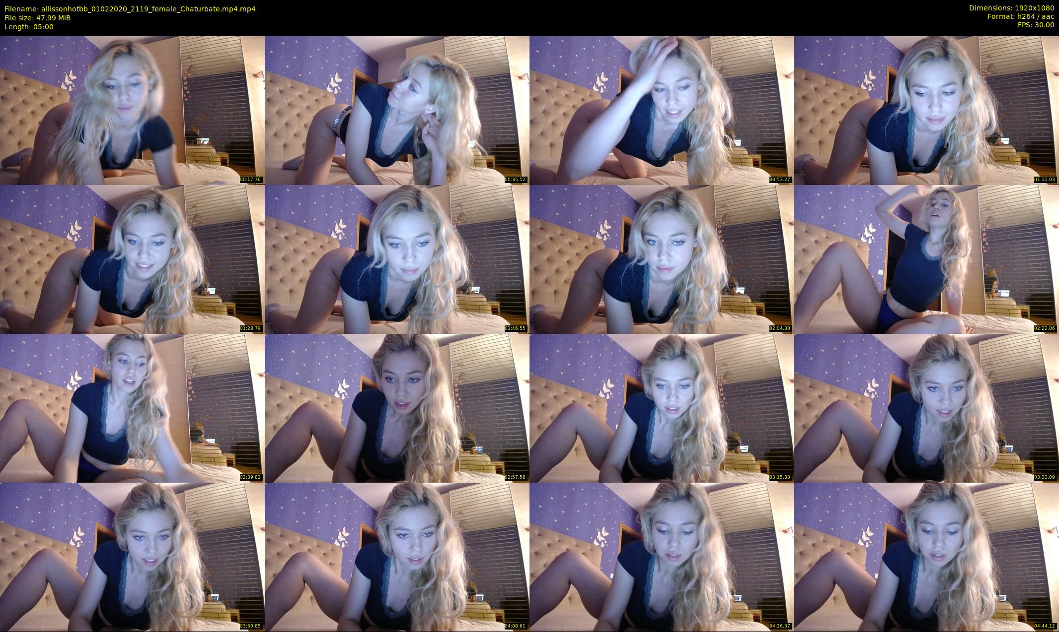 allissonhotbb — 5 minute Chaturbate female cam show recording, 1080p, Feb 1, 2020