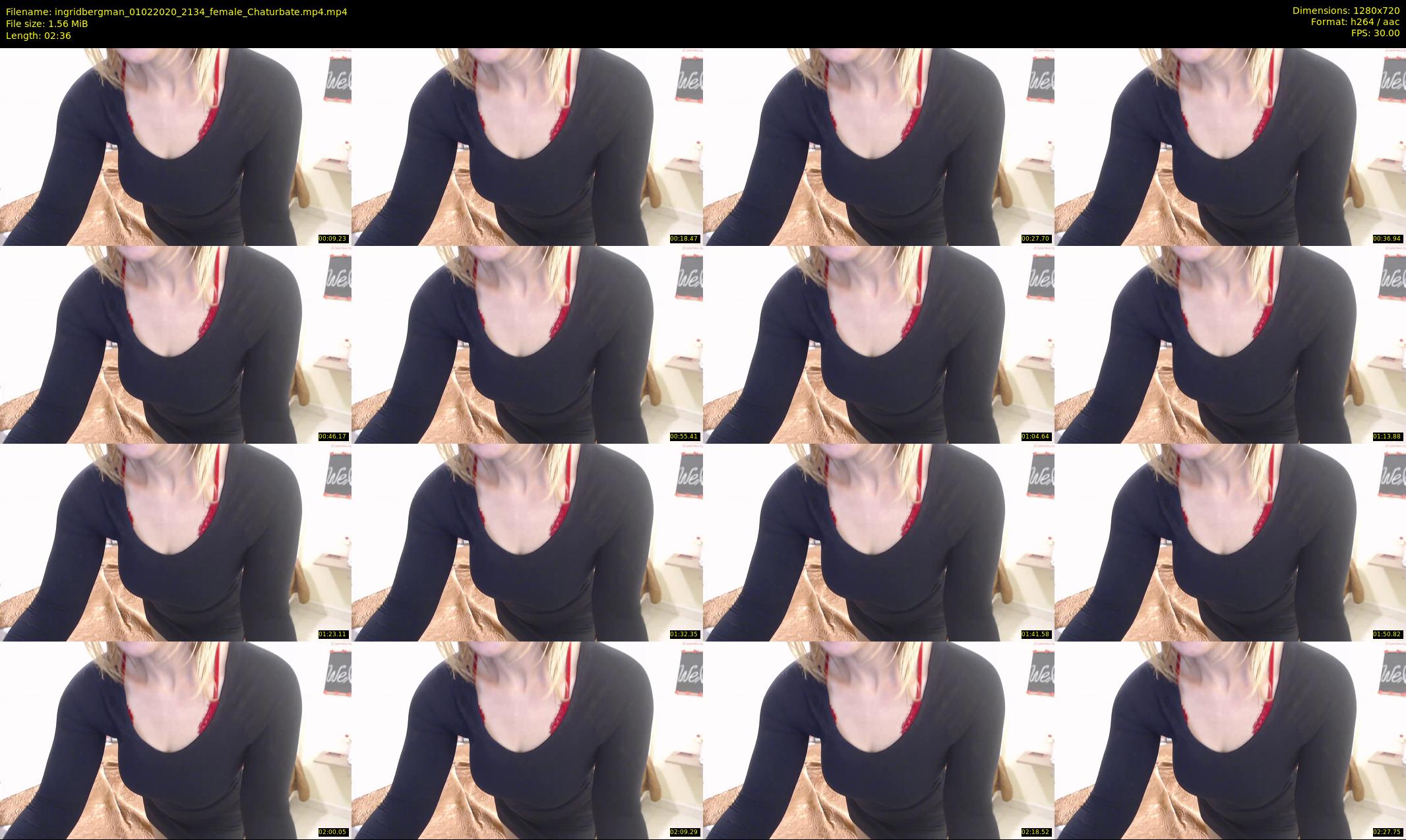 ingridbergman — 3 minute Chaturbate female cam show recording, 720p, Feb 1, 2020