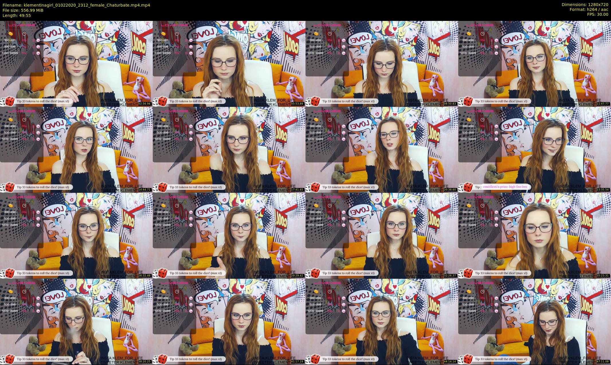 klementinagirl — 50 minute Chaturbate female cam show recording, 720p, Feb 1, 2020