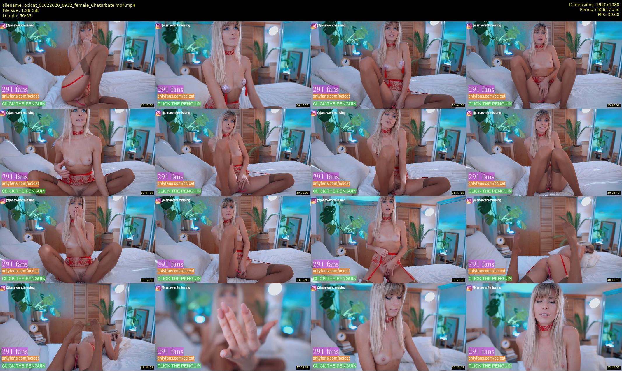ocicat — 57 minute Chaturbate female cam show recording, 1080p, Feb 1, 2020
