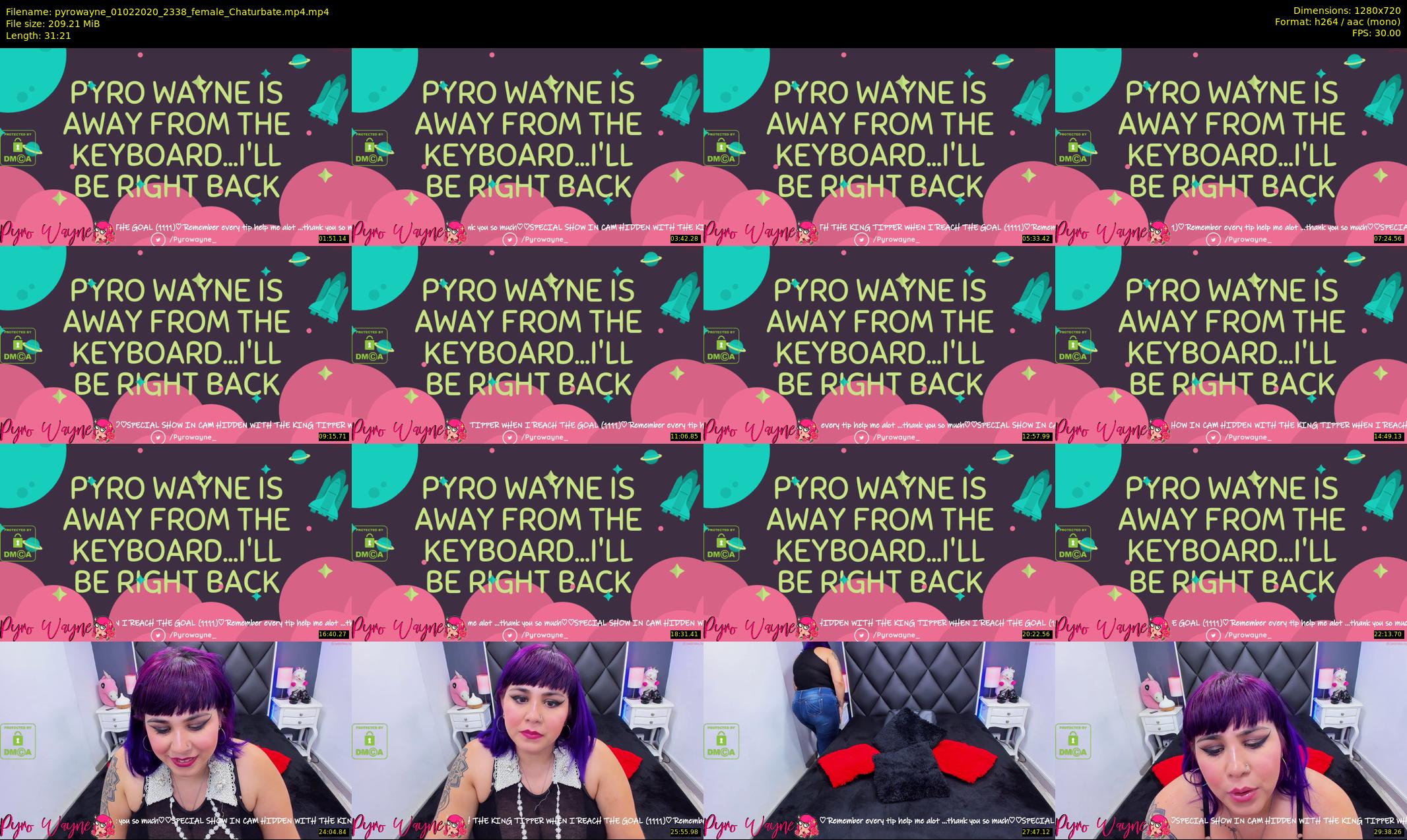 pyrowayne — 32 minute Chaturbate female cam show recording, 720p, Feb 1, 2020