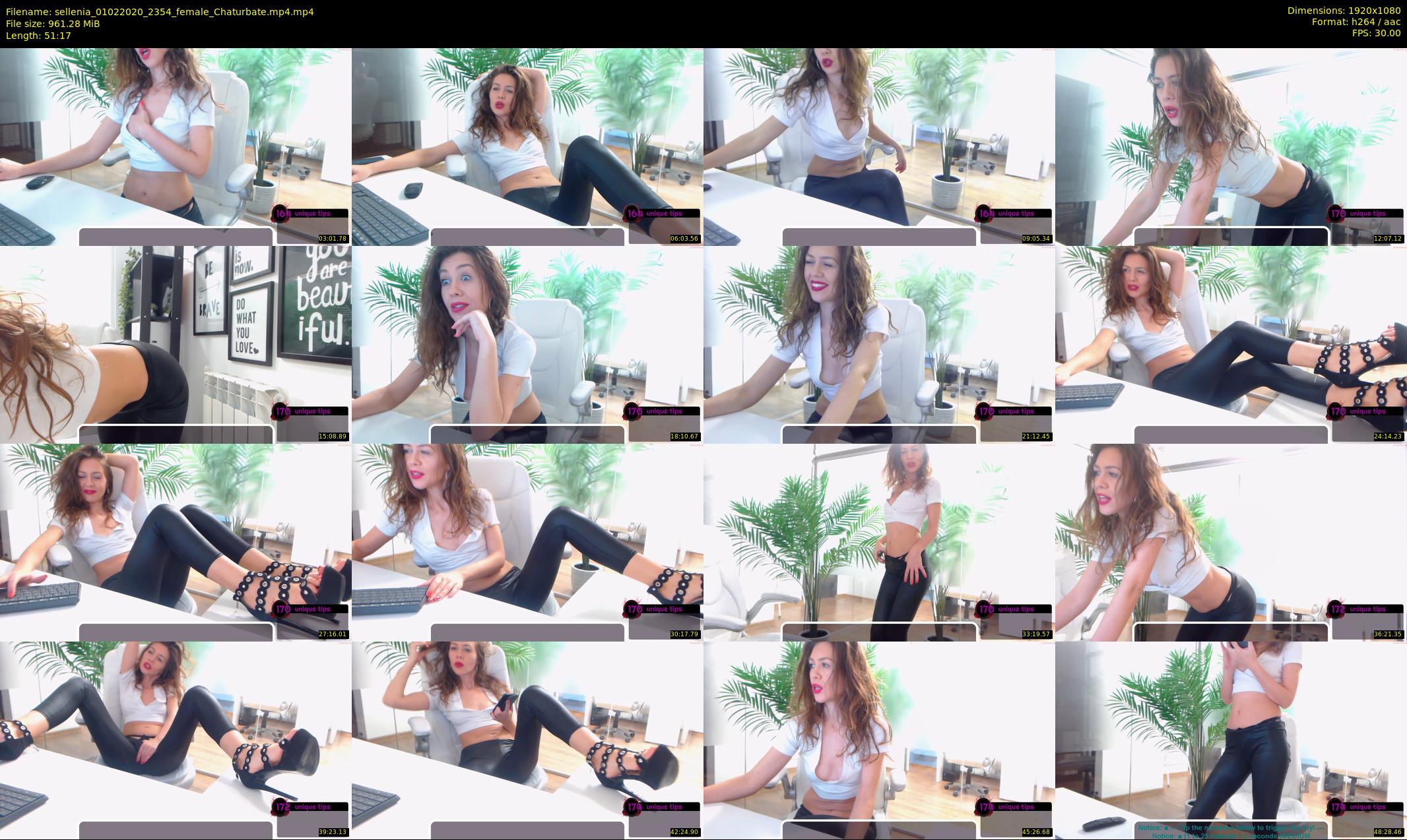 sellenia — 52 minute Chaturbate female cam show recording, 1080p, Feb 1, 2020