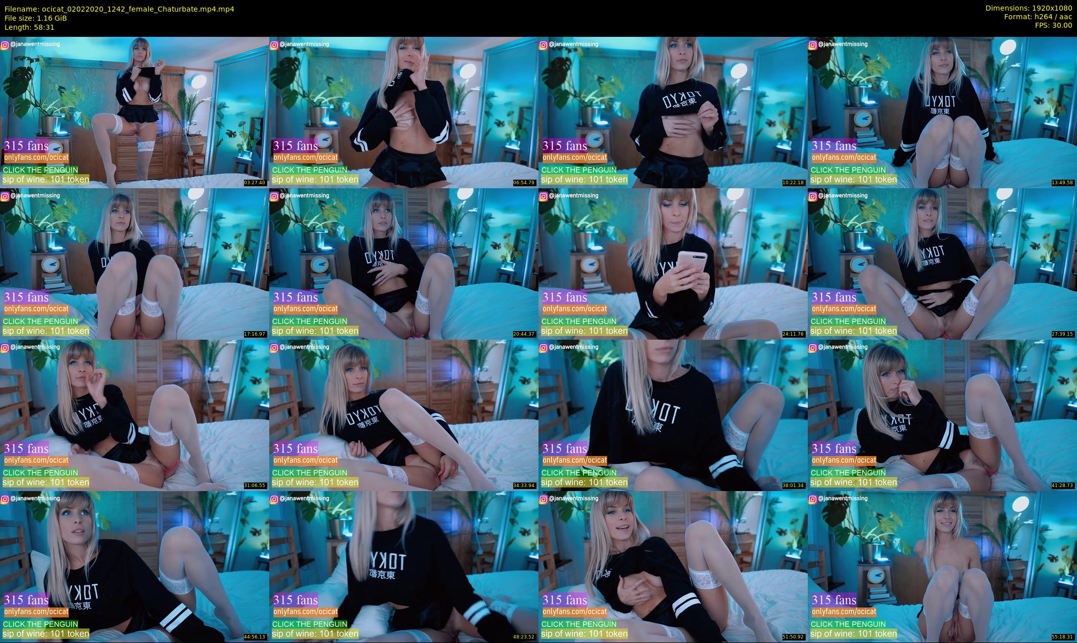 ocicat — 59 minute Chaturbate female cam show recording, 1080p, Feb 2, 2020