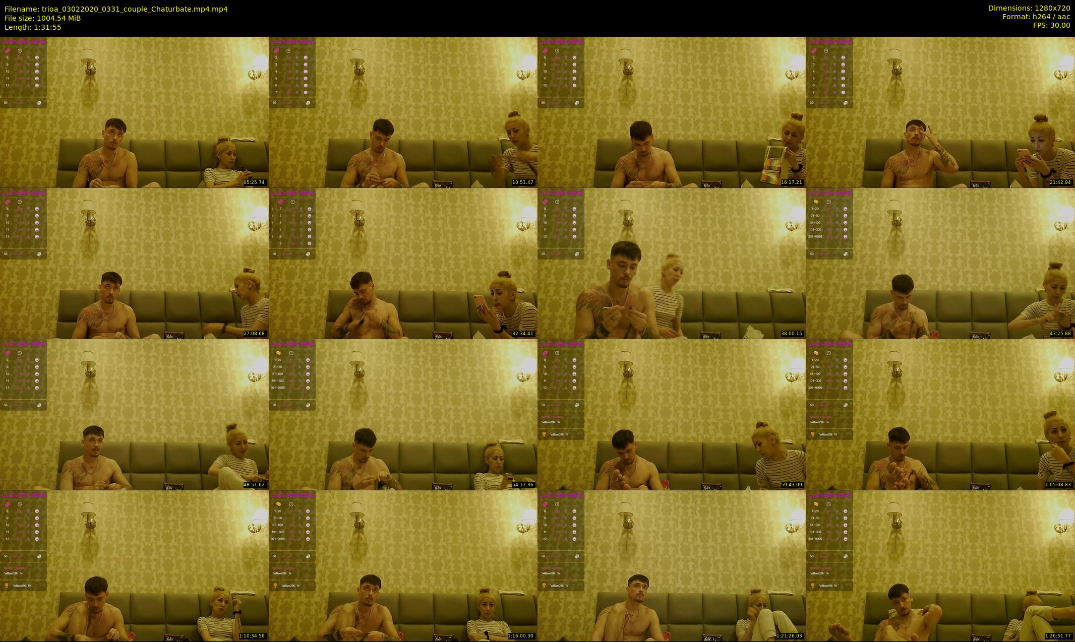 trioa — 92 minute Chaturbate couple cam show recording, 720p, Feb 3, 2020