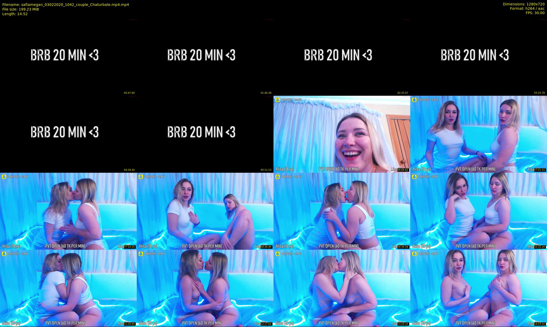safiamegan — 15 minute Chaturbate couple cam show recording, 720p, Feb 3, 2020