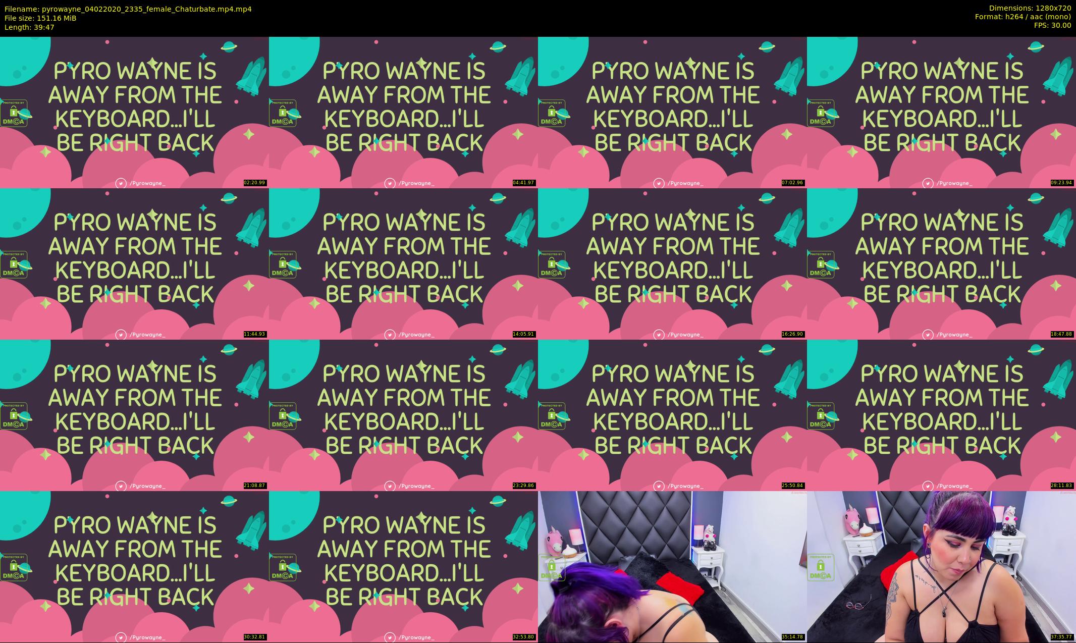 pyrowayne — 40 minute Chaturbate female cam show recording, 720p, Feb 4, 2020