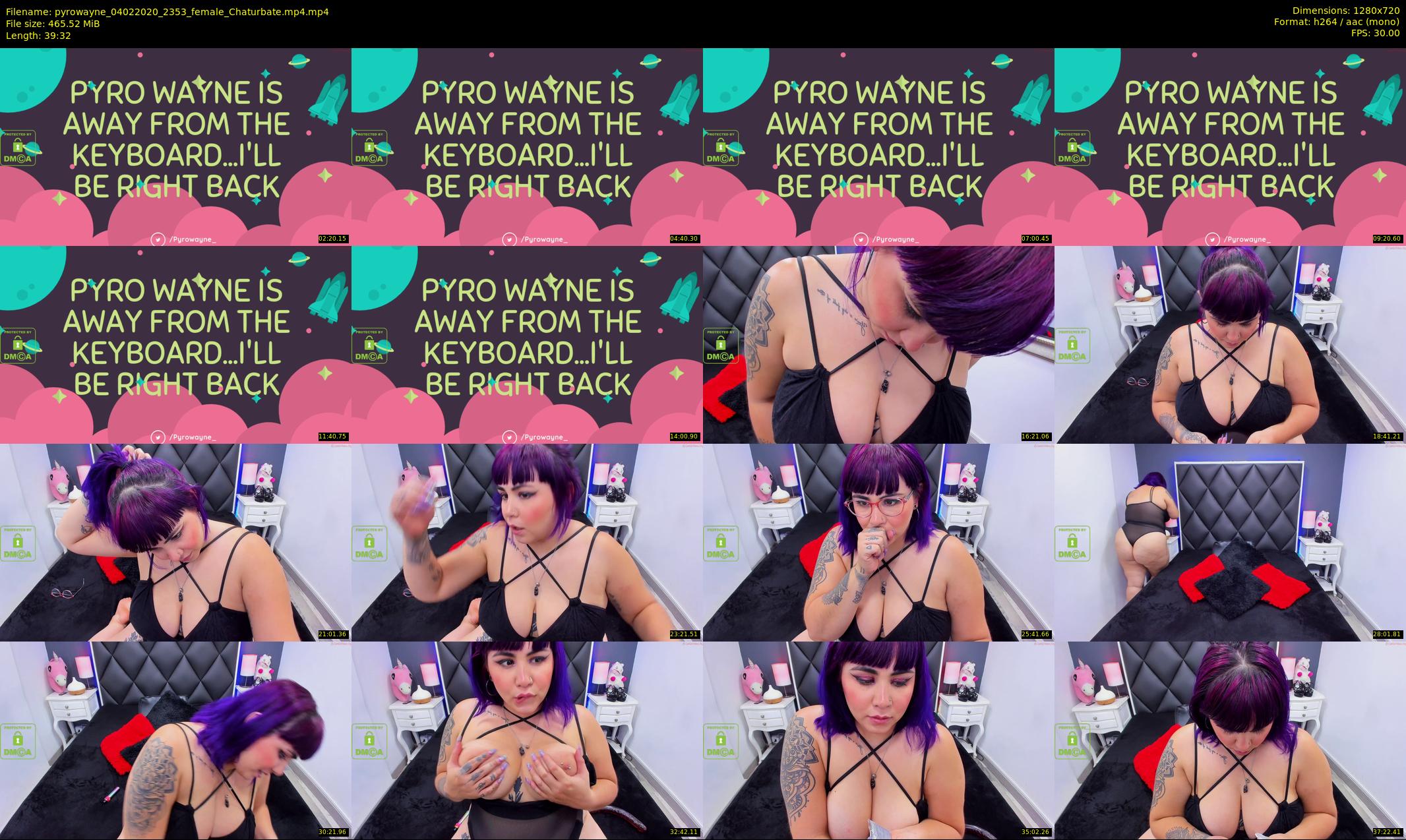 pyrowayne — 40 minute Chaturbate female cam show recording, 720p, Feb 4, 2020