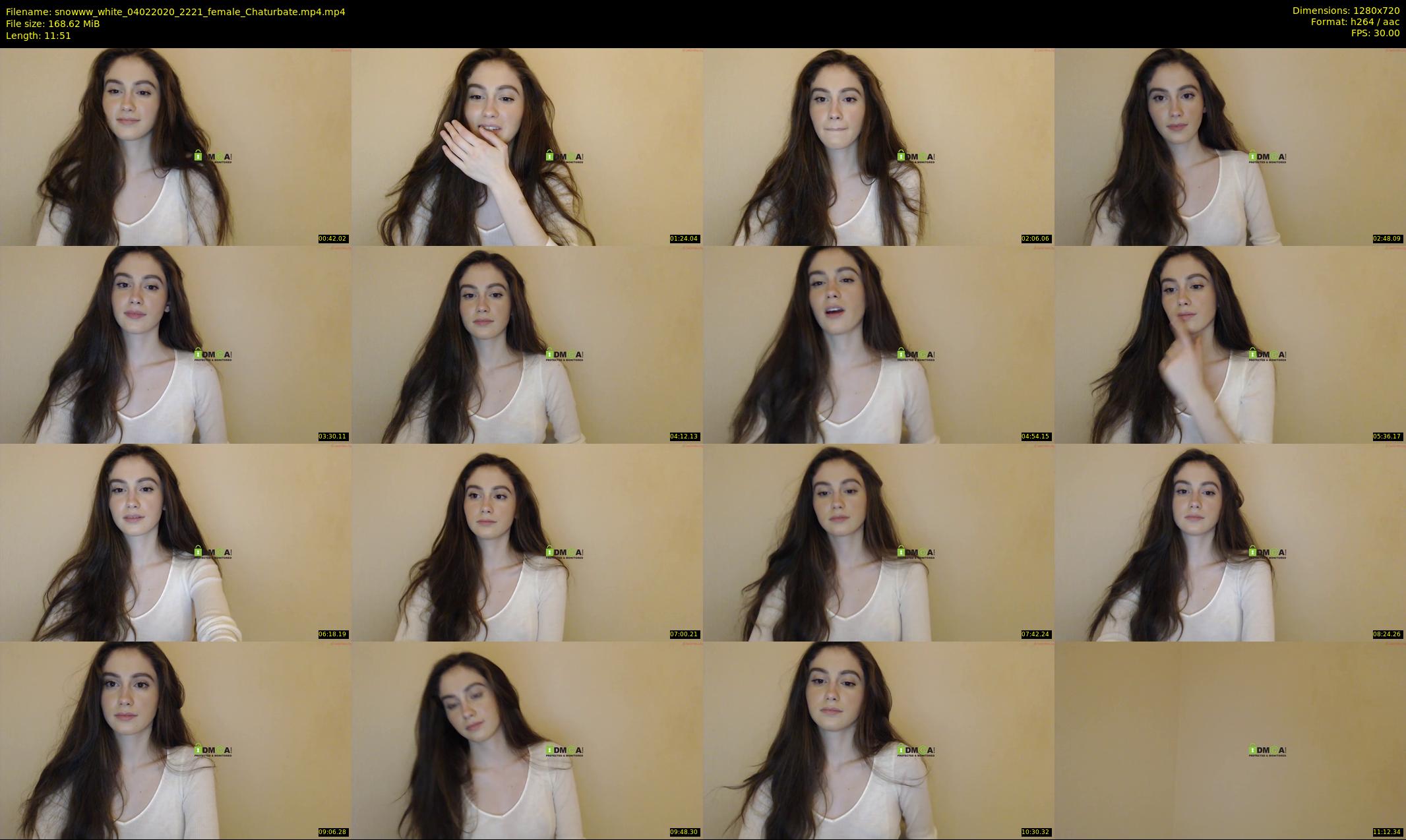 snowww_white — 12 minute Chaturbate female cam show recording, 720p, Feb 4, 2020
