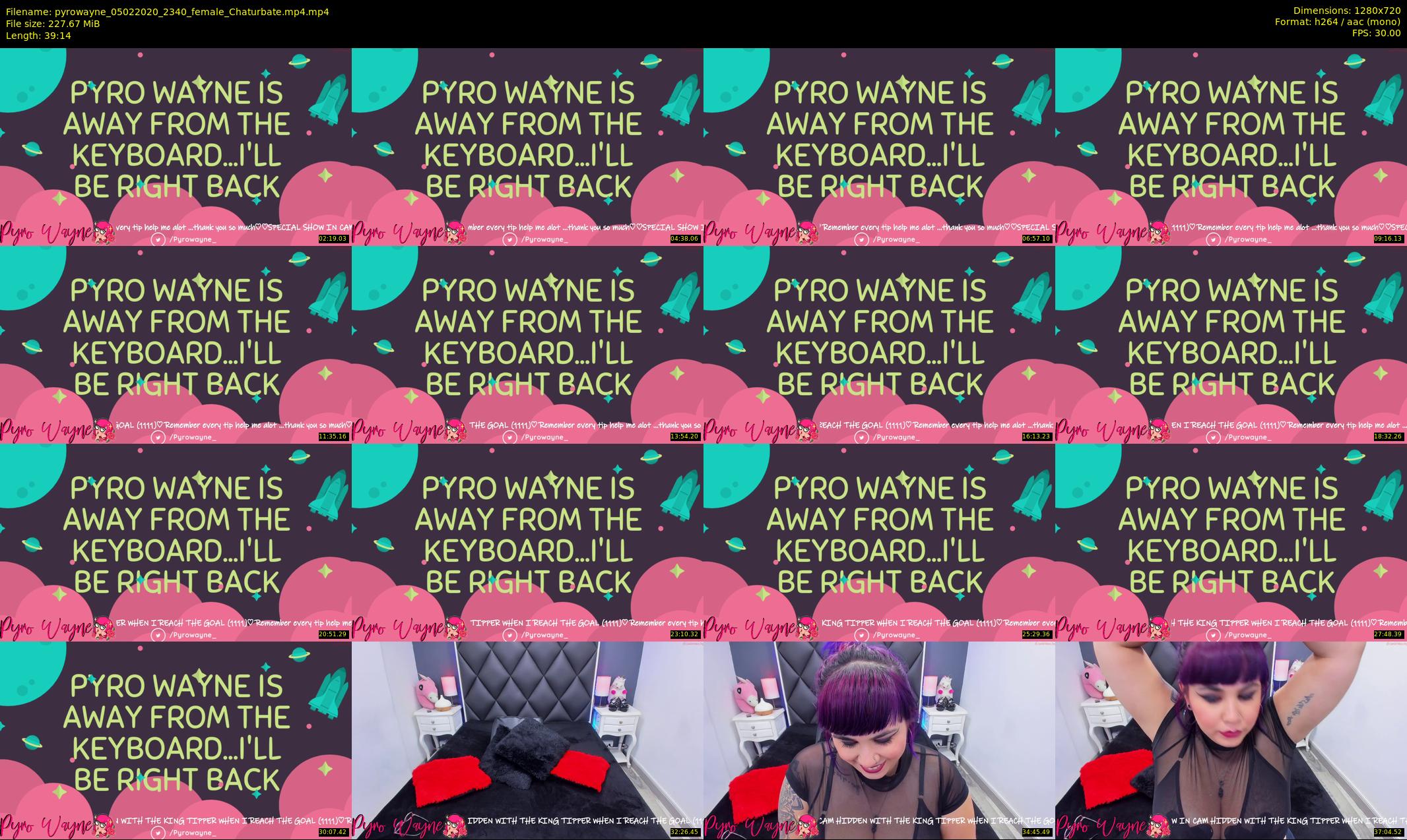pyrowayne — 40 minute Chaturbate female cam show recording, 720p, Feb 5, 2020